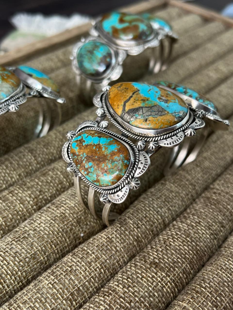 Handmade Sterling Silver Royston Turquoise Cuff Bracelet "Signed Nizhoni"