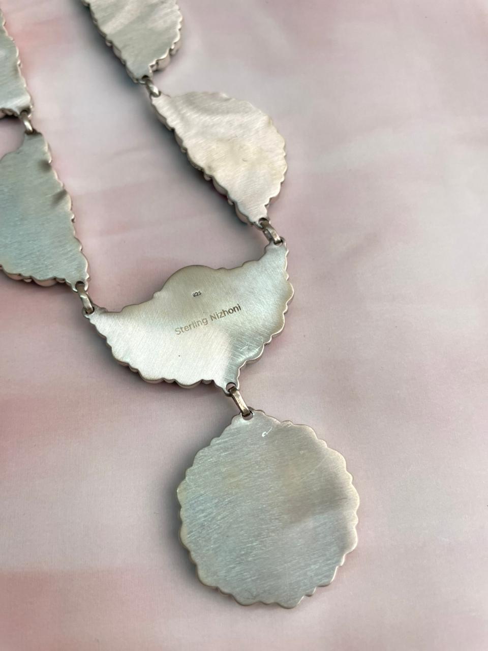 Handmade Sterling Silver Cotton Candy Necklace "Signed Nizhoni"