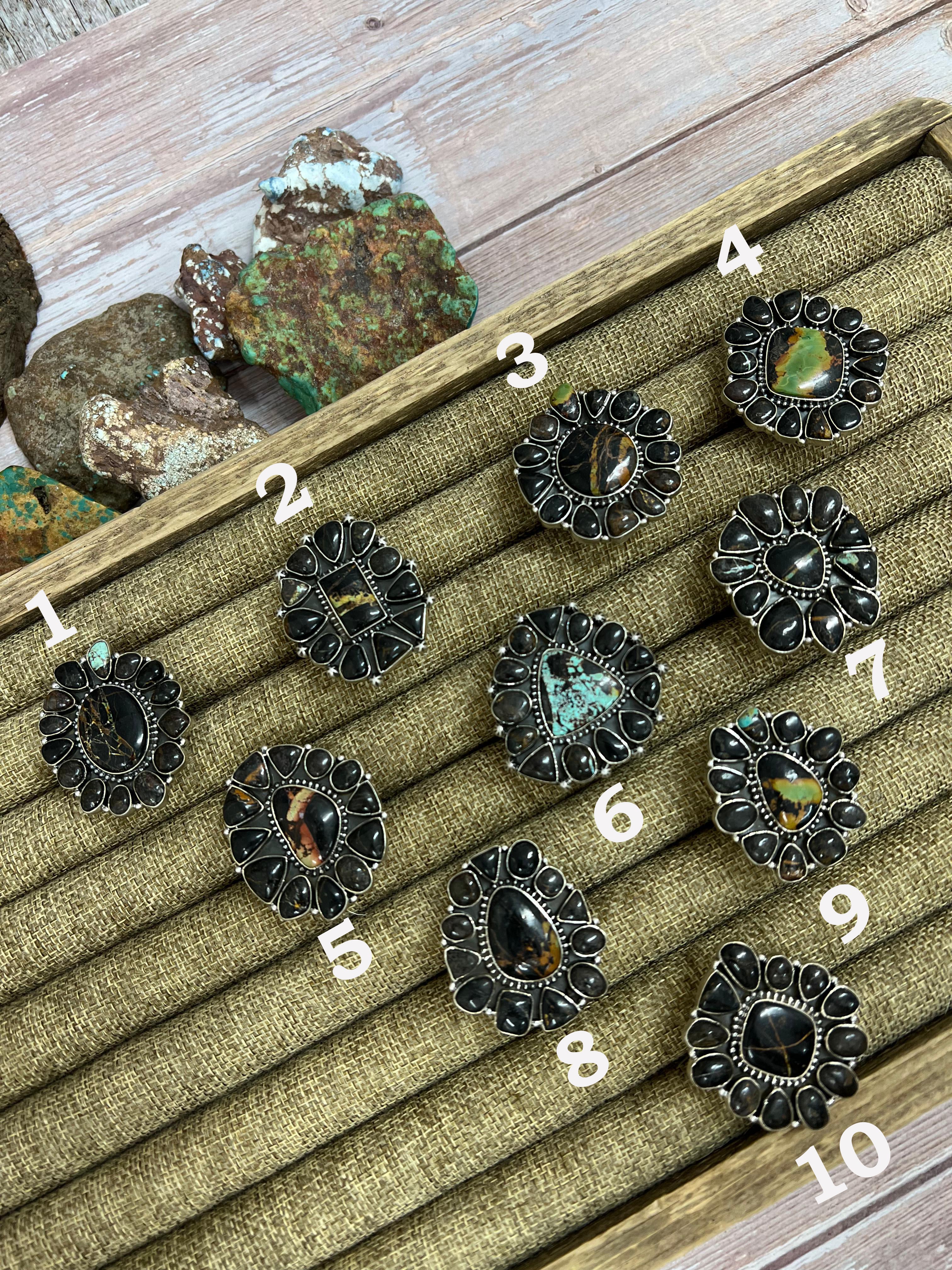 Handmade Sterling Silver Black Jack Adjustable Ring with Signed Nizhoni (2)