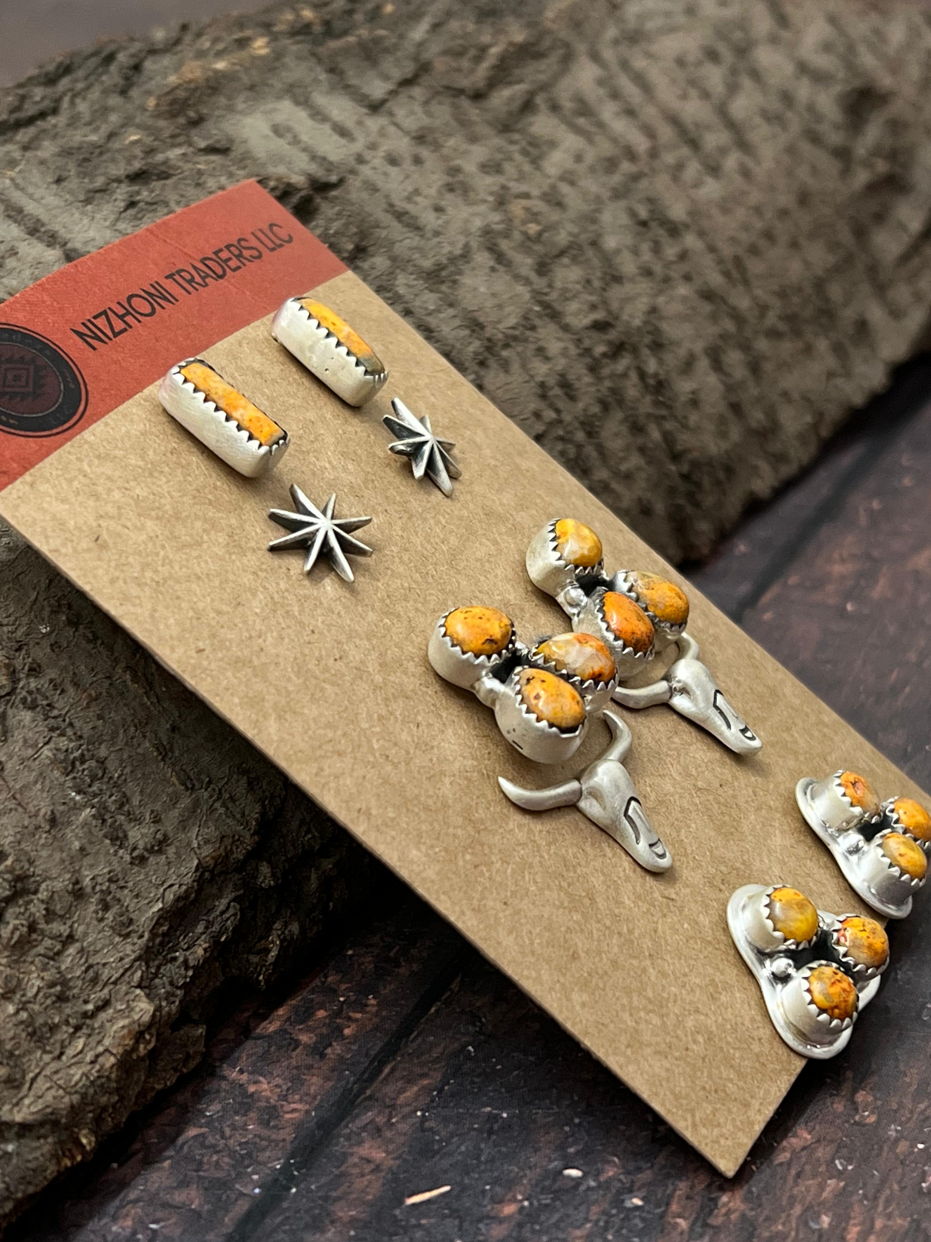 Handmade Sterling Silver Bumblebee Post Earring Set