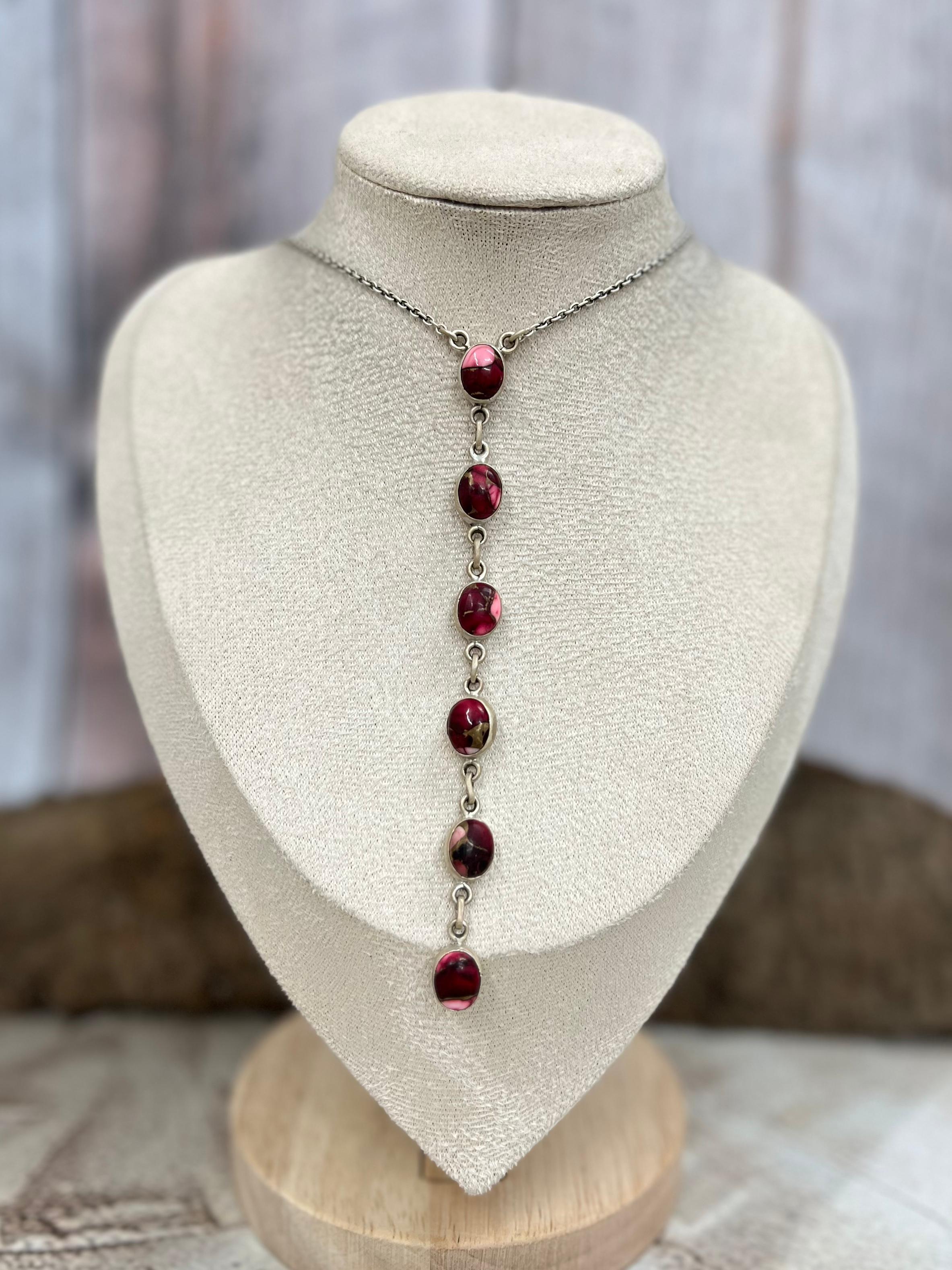 Handmade Sterling Silver Dahlia Rose Necklace with Signed Nizhoni