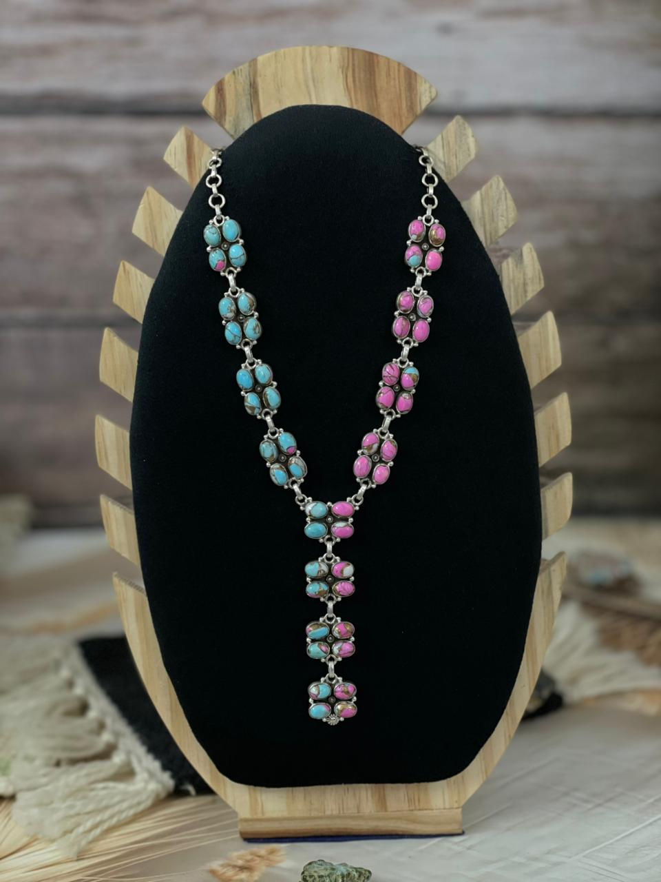 Handmade Sterling Silver Cotton Candy Necklace "Signed Nizhoni"