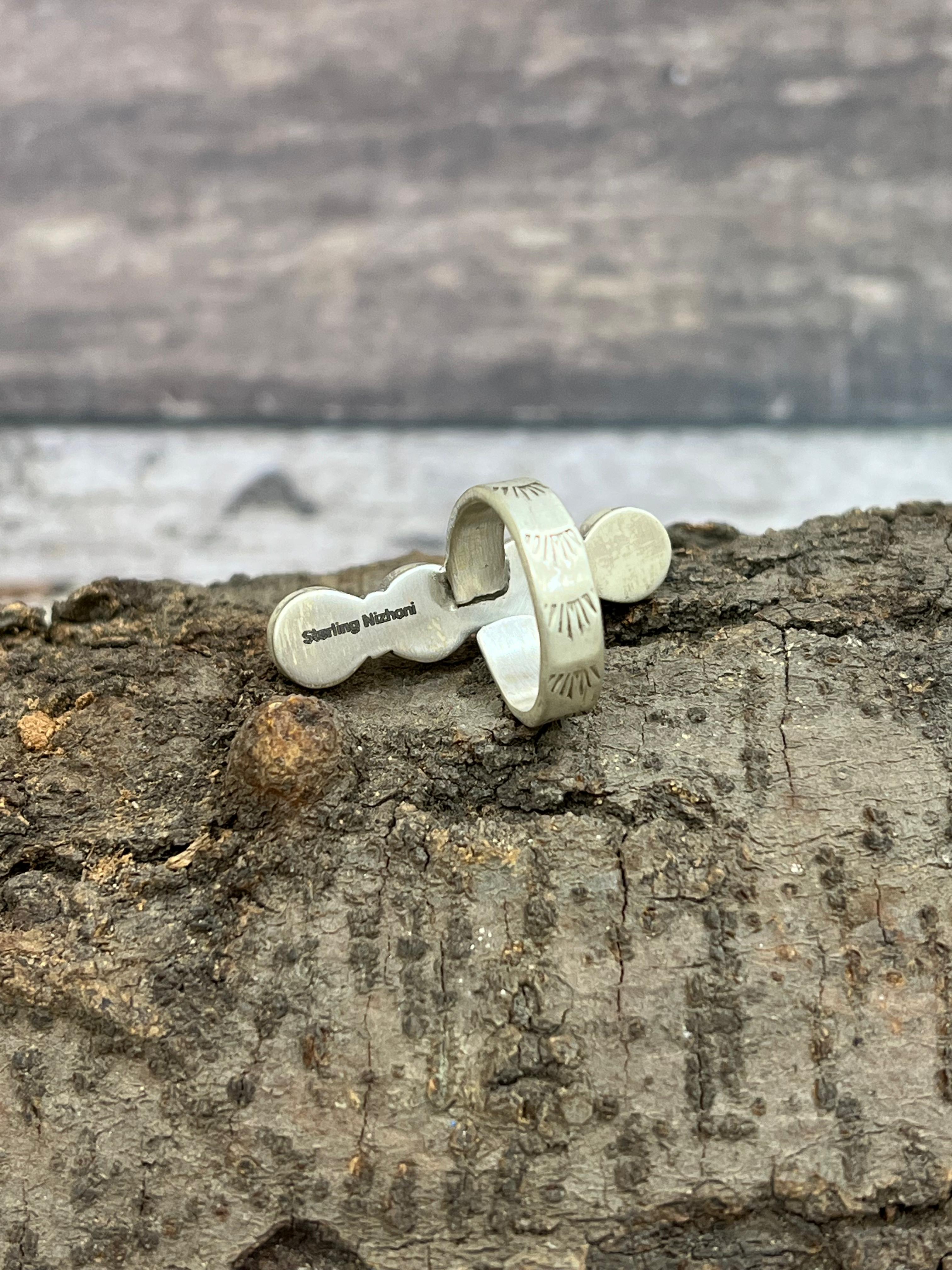 Handmade Sterling Silver Cotton Candy Adjustable Ring Signed Nizhoni (7)