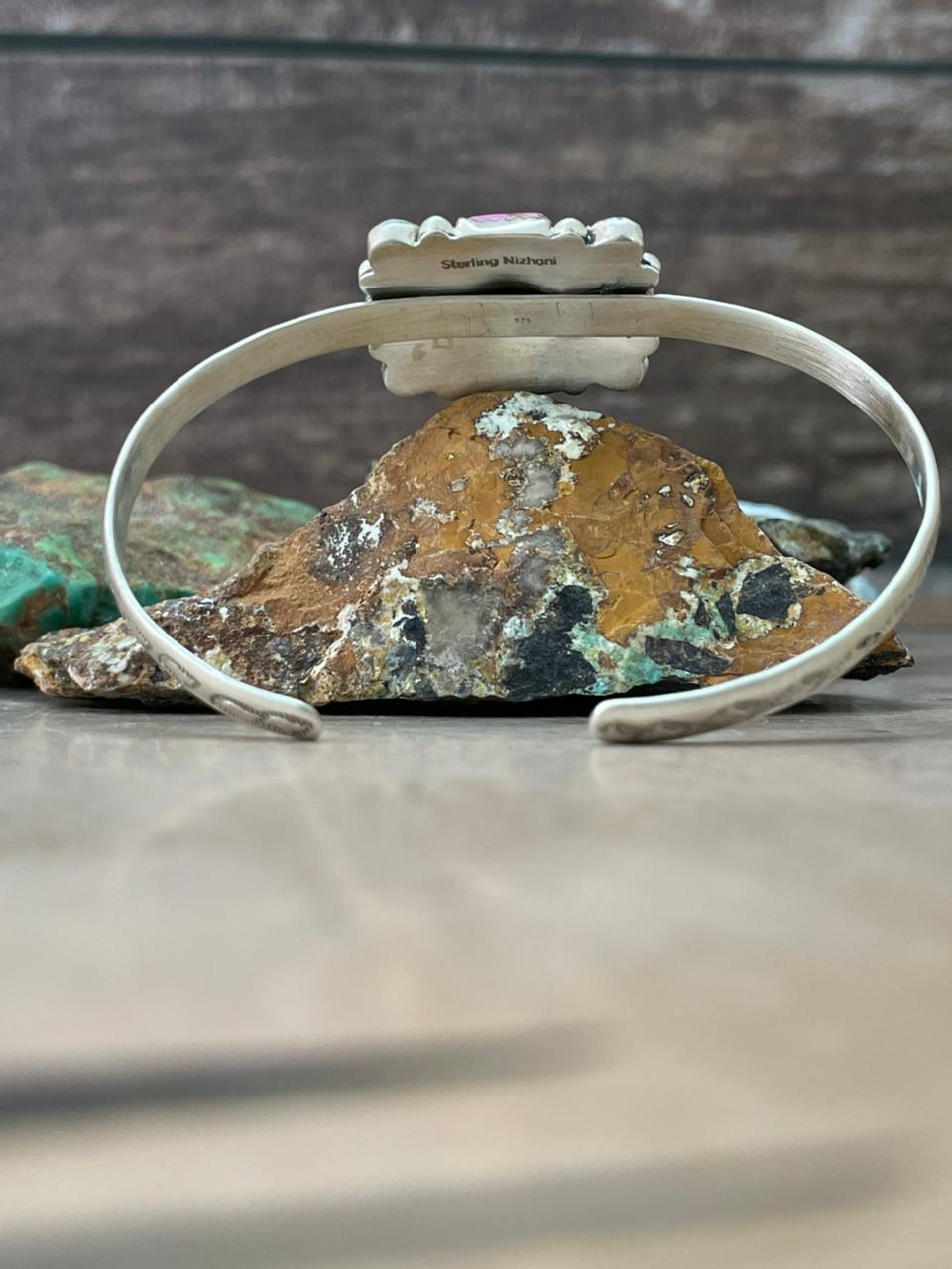 Handmade Sterling Silver Cotton Candy Cuff Bracelet "Signed Nizhoni"