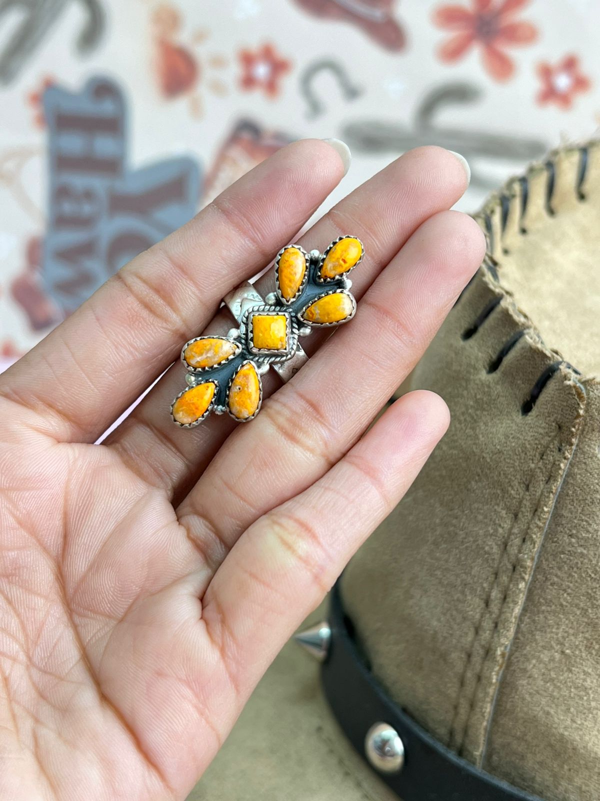 Handmade Sterling Silver Bumblebee Adjustable Ring "Signed Nizhoni"