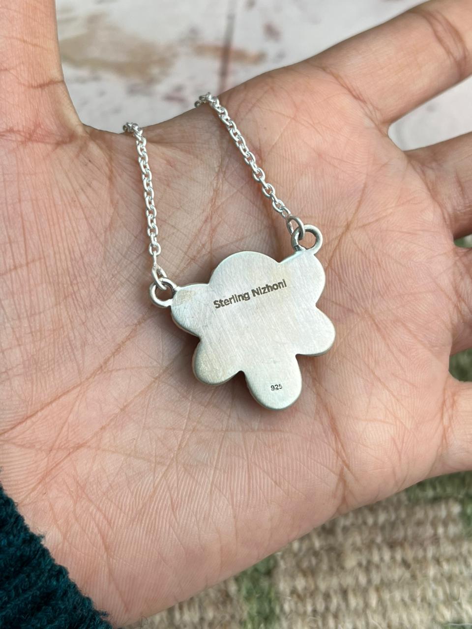 Handmade Sterling Silver Cherry Blossom Necklace "Signed Nizhoni"