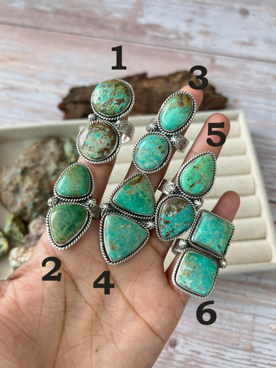 Handmade Sterling Silver Mantis Turquoise Adjustable Ring With Signed Nizhoni