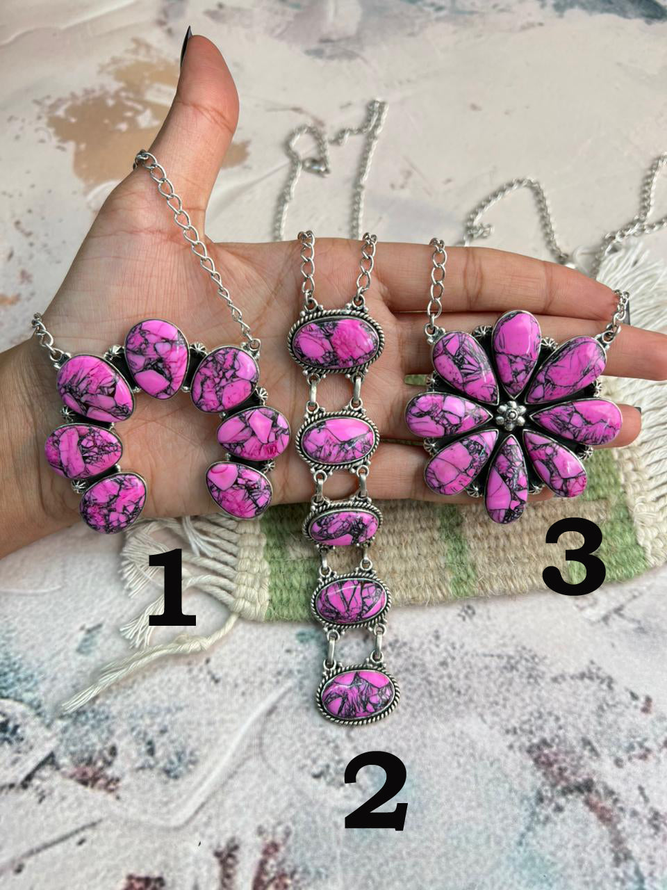 Handmade Sterling Silver Cherry Blossom Necklace "Signed Nizhoni"