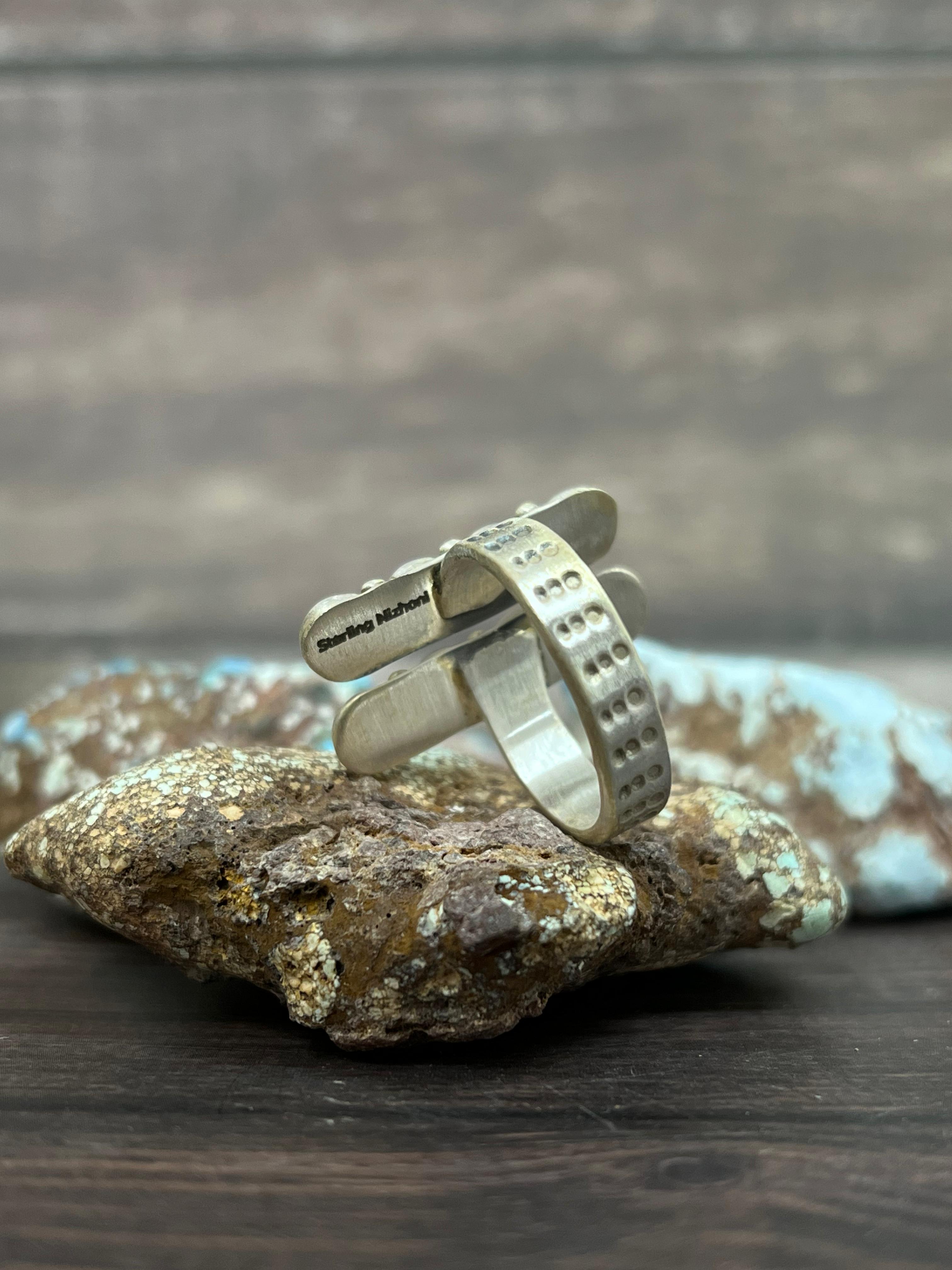 Handmade Sterling Silver Adjustable Ring With Signed Nizhoni