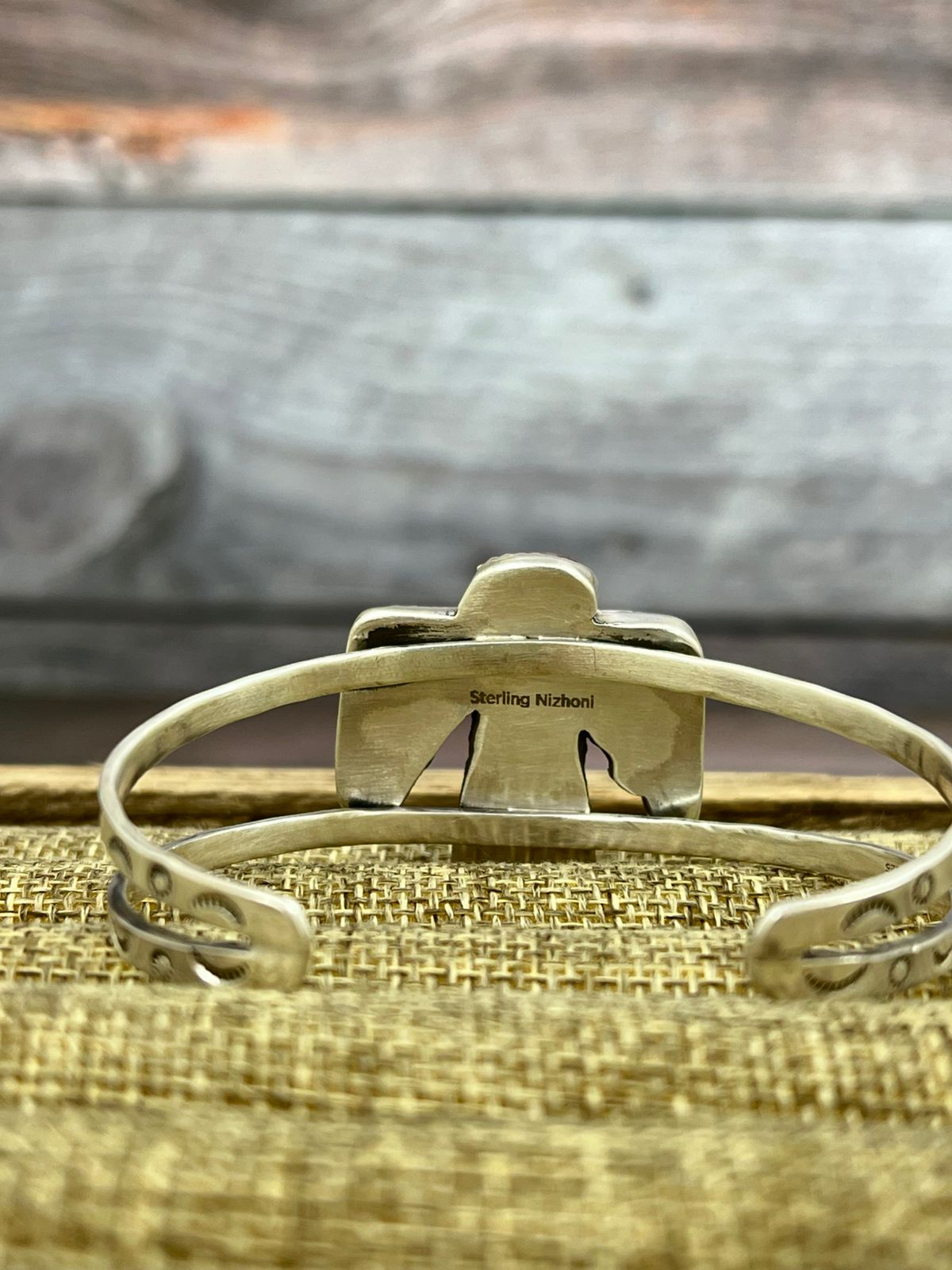 Handmade Sterling Silver Dahlia Rose Thunder Bird Cuff Bracelet with Signed Nizhoni