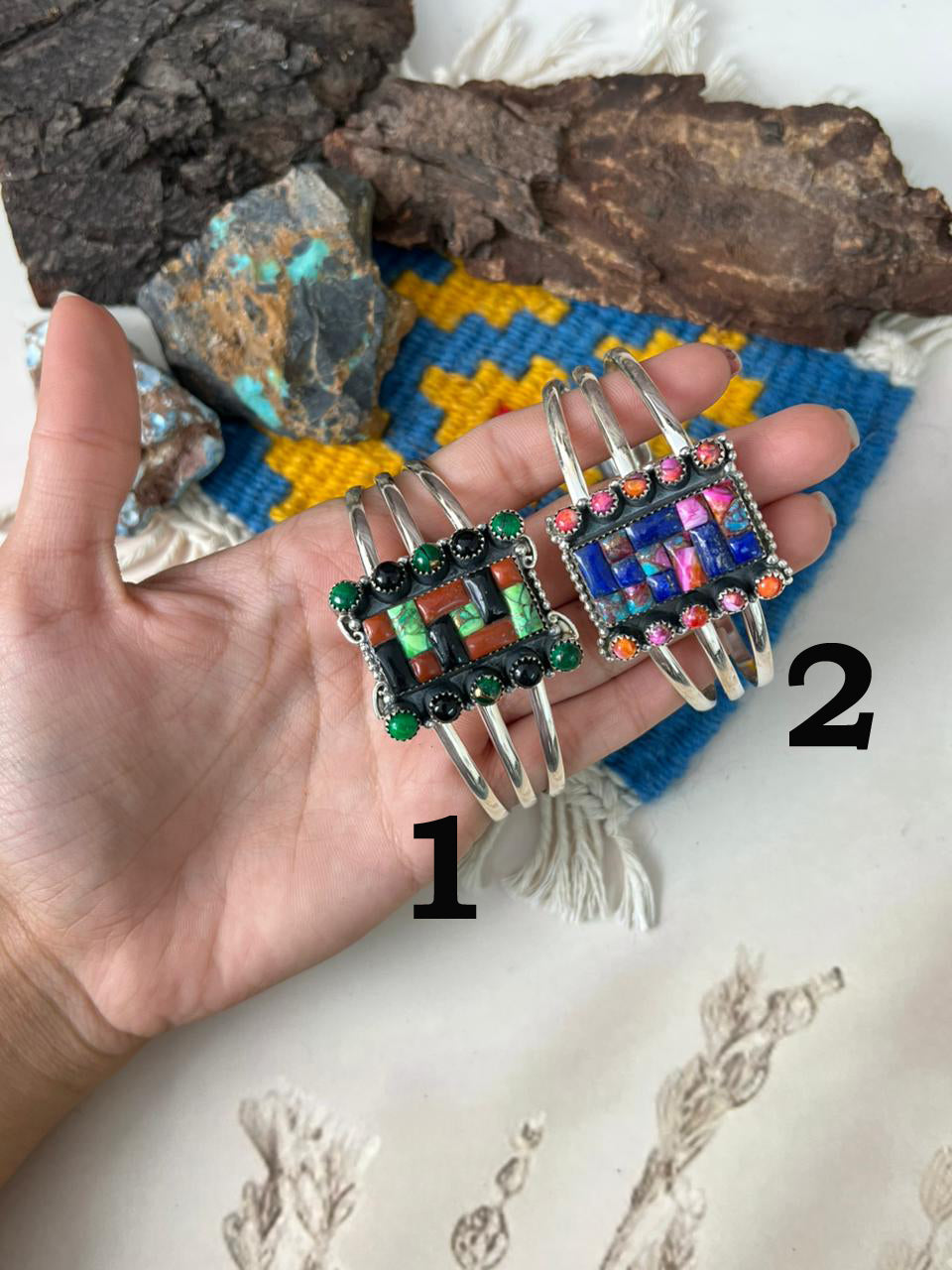 Handmade Sterling Silver Cobblestone Cuff Bracelet "Signed Nizhoni"