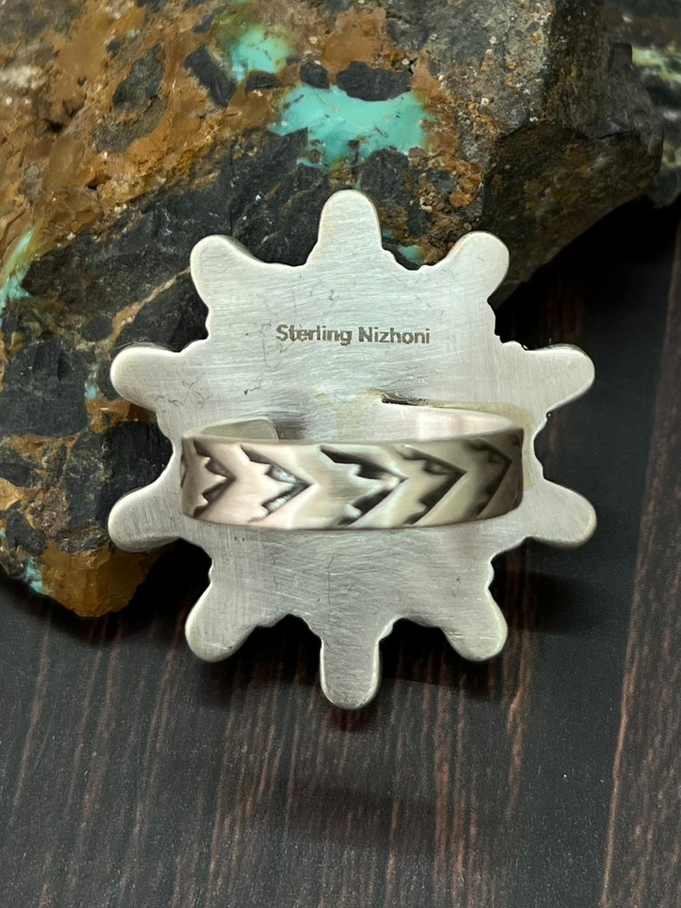 Handmade Sterling Silver Wildhorse Magnesite Adjustable Ring "Singed Nizhoni"