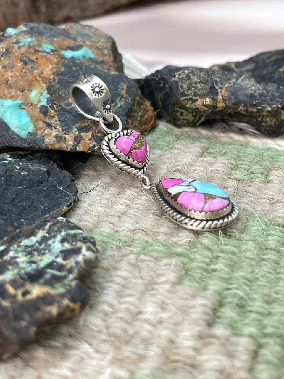 Handmade Sterling Silver Cotton Candy Pendant "Signed Nizhoni"