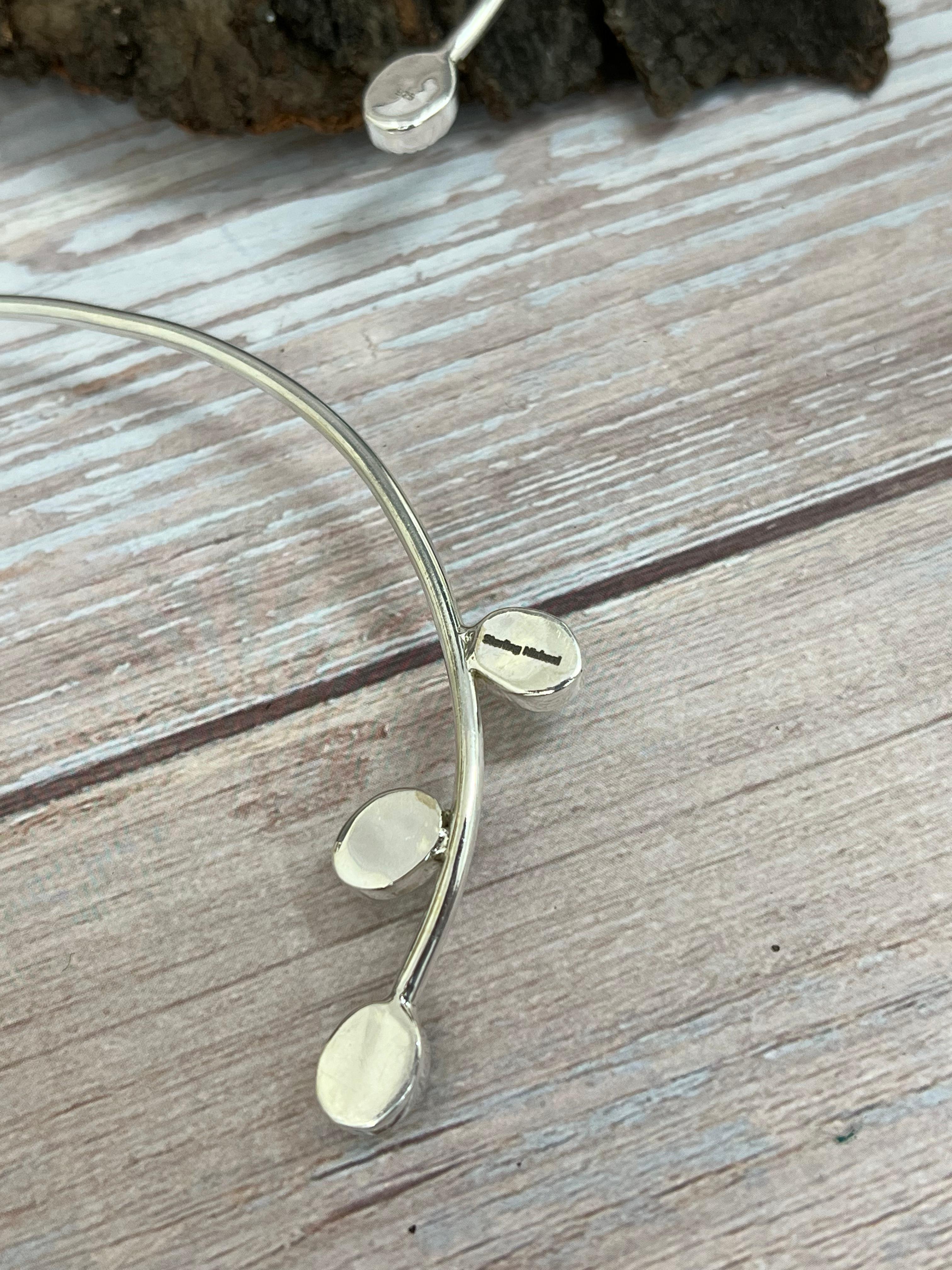 Handmade Sterling Silver Kingman Turquoise Wrap Necklace with Signed Nizhoni (8)