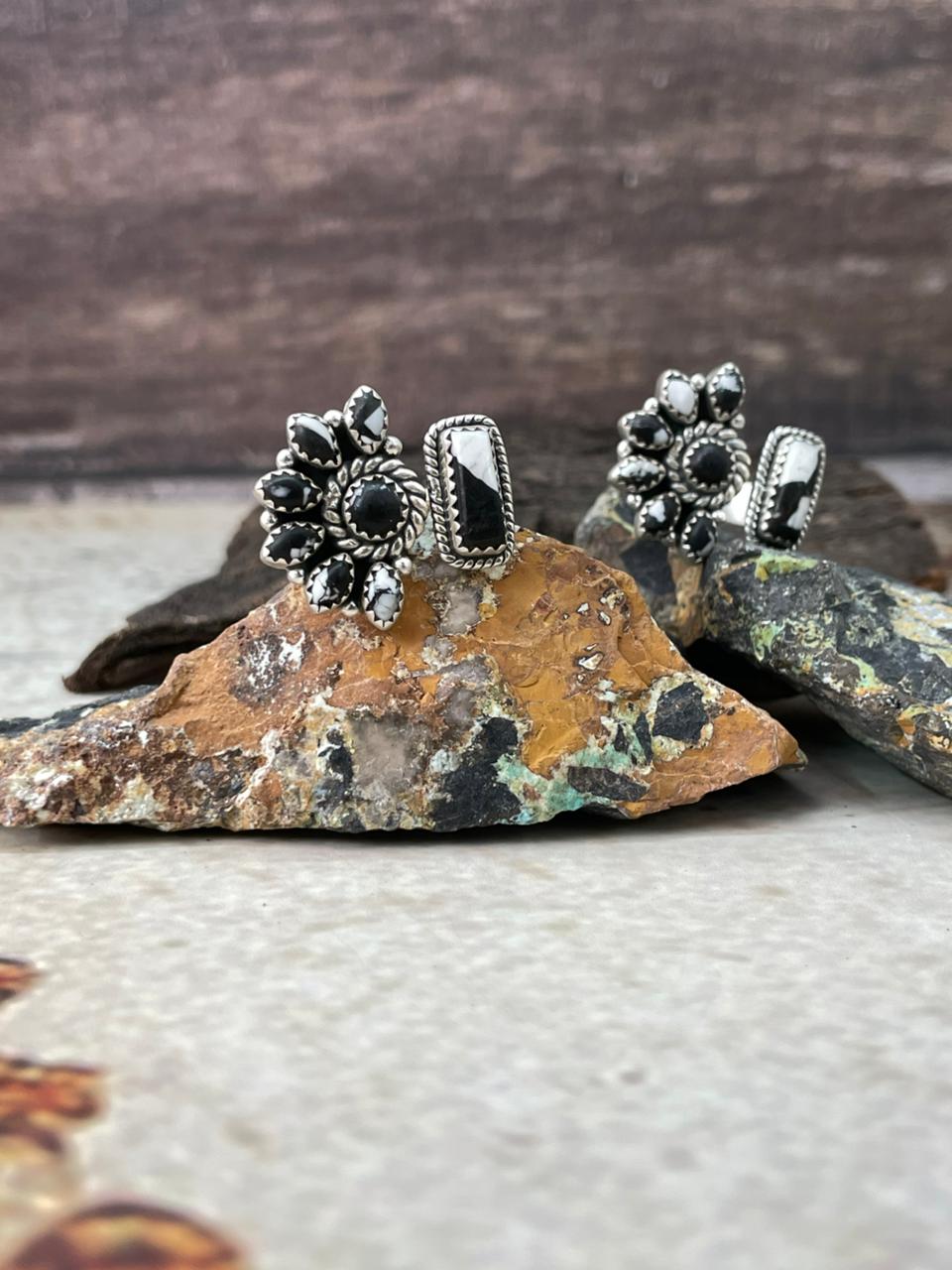 Handmade Sterling Silver White Buffalo Adjustable Ring "Signed Nizhoni"