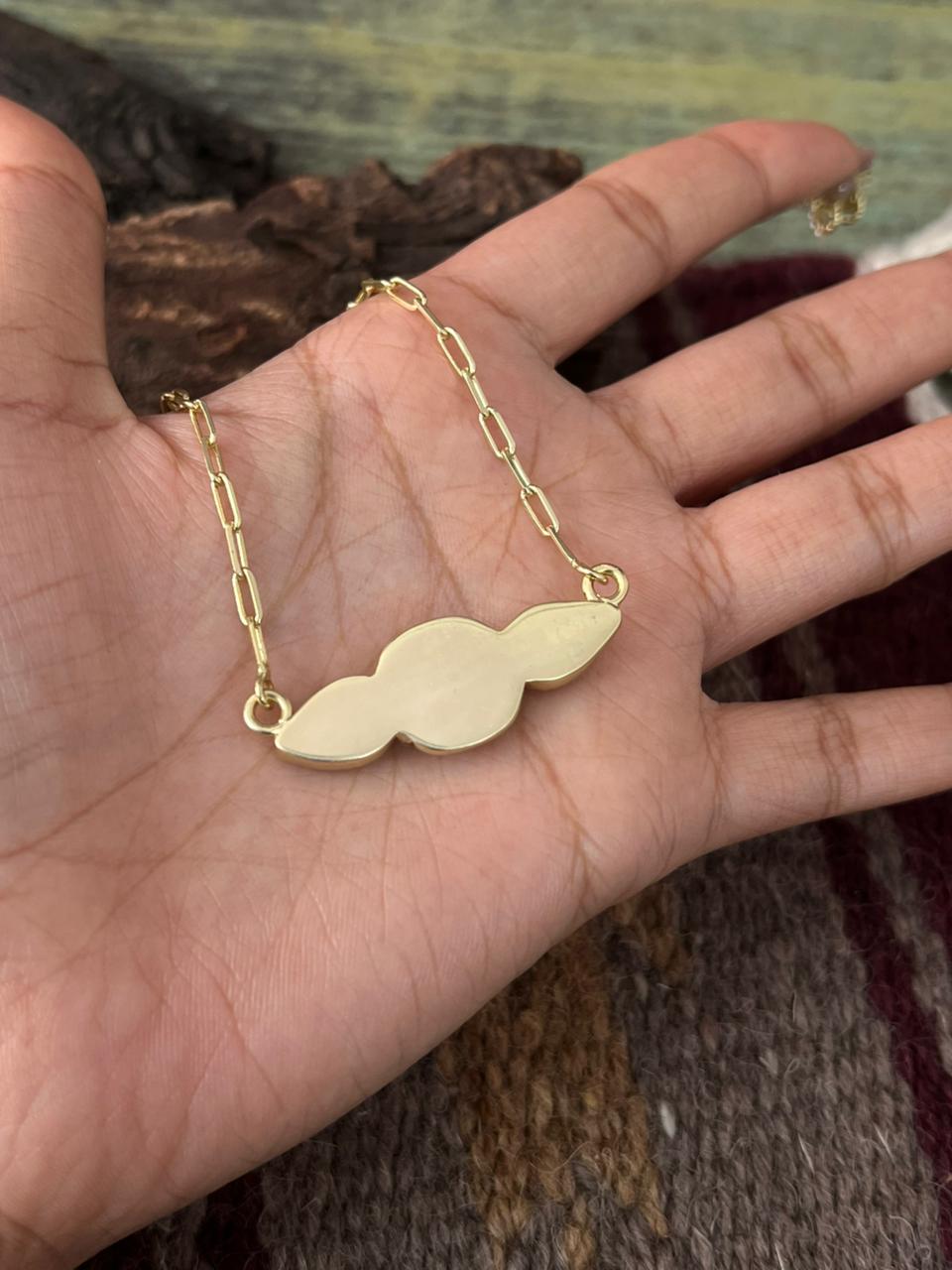 “The Golden Collection” Handmade Number 8 Turquoise with Gold Bar Necklace