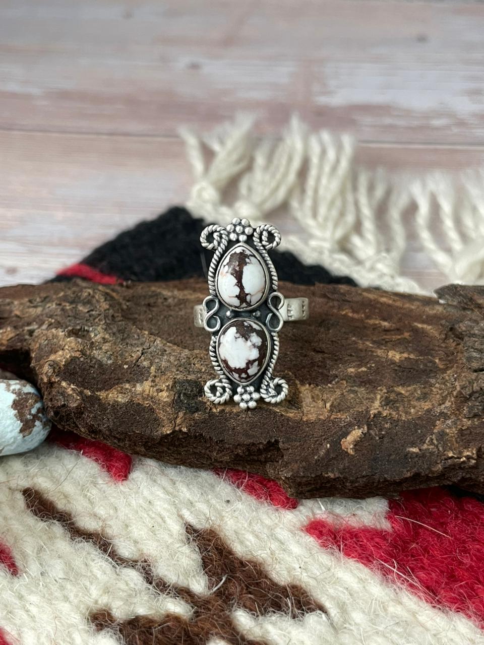 Handmade Sterling Silver Wildhorse Magnesite Ring "Signed Nizhoni"