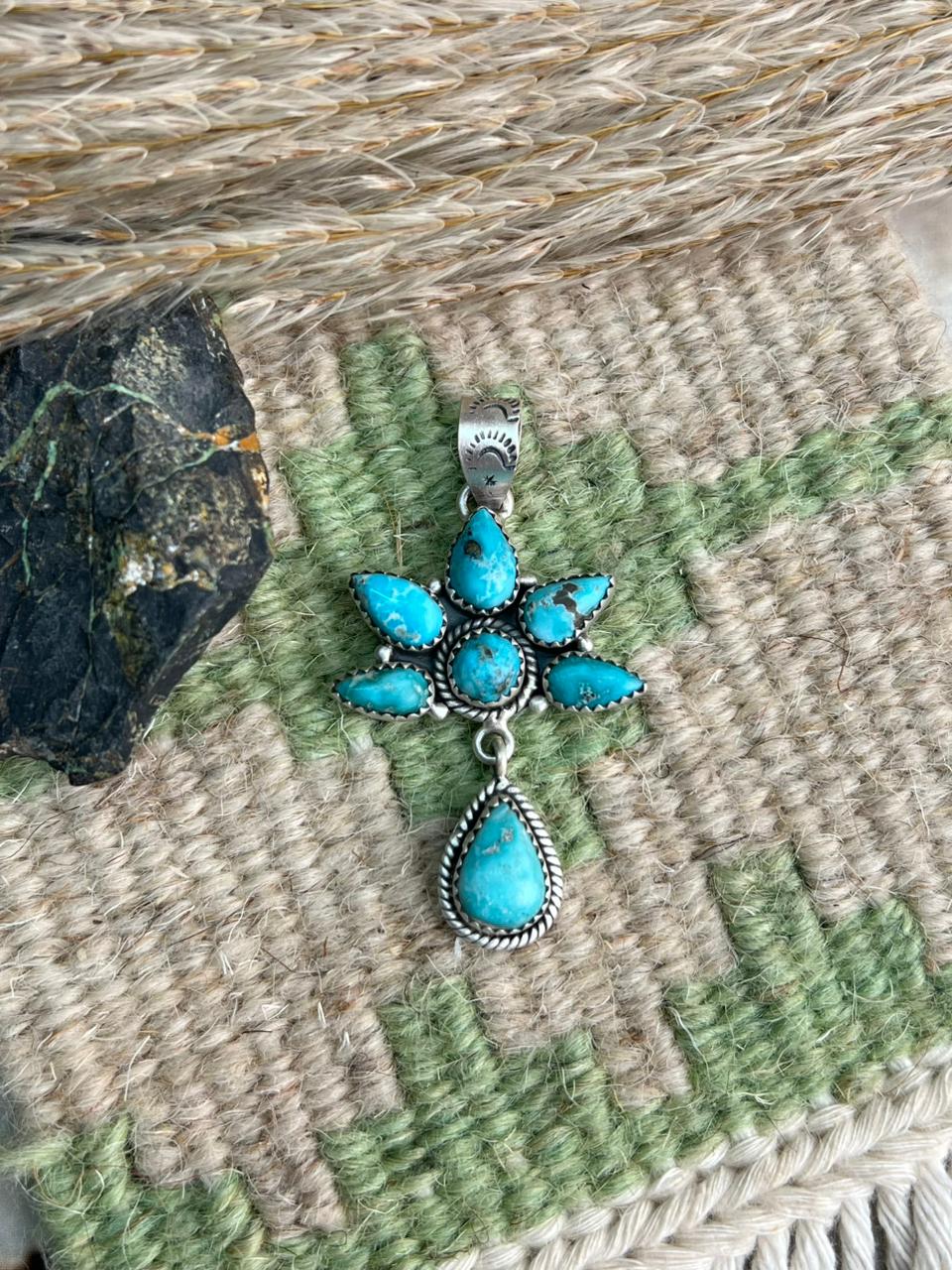 Handmade Sterling Silver White Water Pendant "Signed Nizhoni"