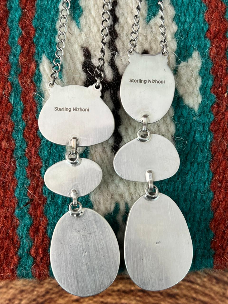 Handmade Sterling Silver Royston Turquoise Necklace "Signed Nizhoni"