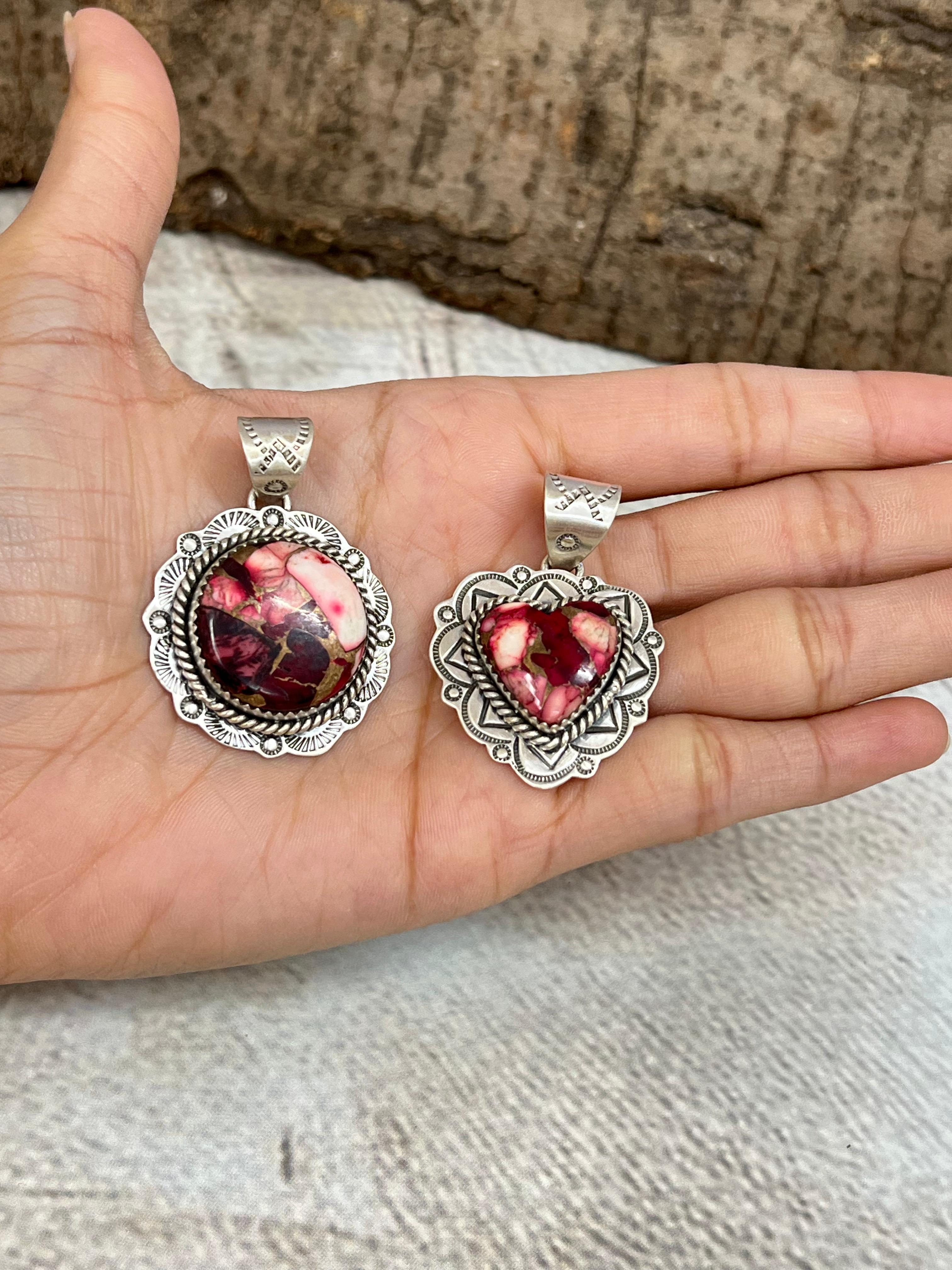 Handmade Sterling Silver Dahlia Rose Pendant with Signed Nizhoni