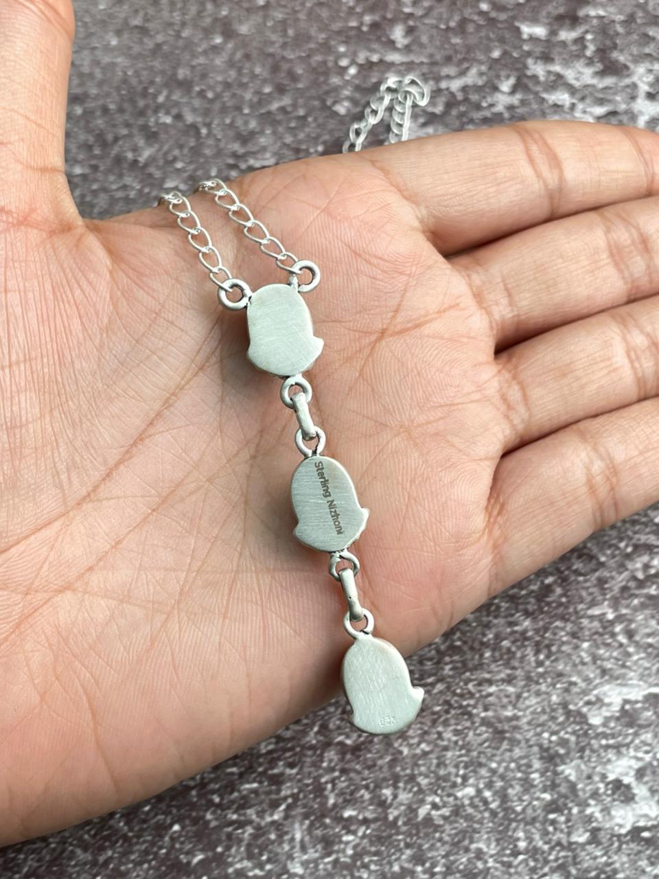 Handmade Sterling Silver Kingman Turquoise Necklace "Signed Nizhoni"