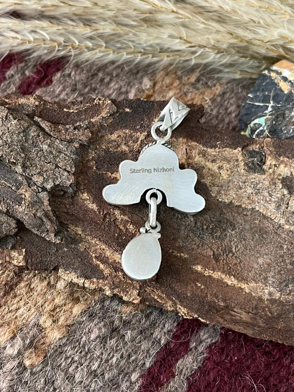 Handmade Sterling Silver Wild Horse with Lapis Pendant "Signed Nizhoni"