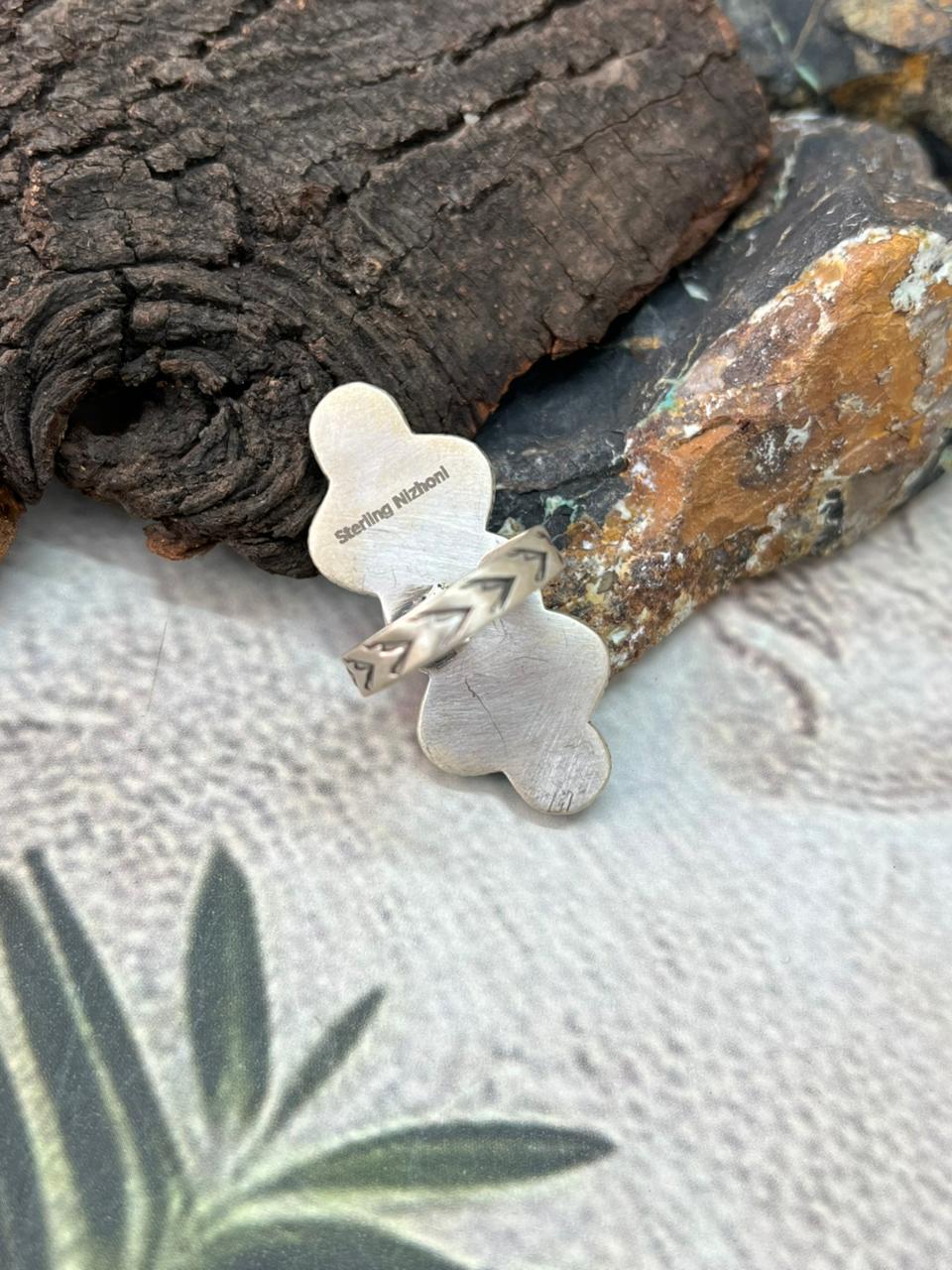 Handmade Sterling Silver Cotton Candy Adjustable Ring " Signed Nizhoni"