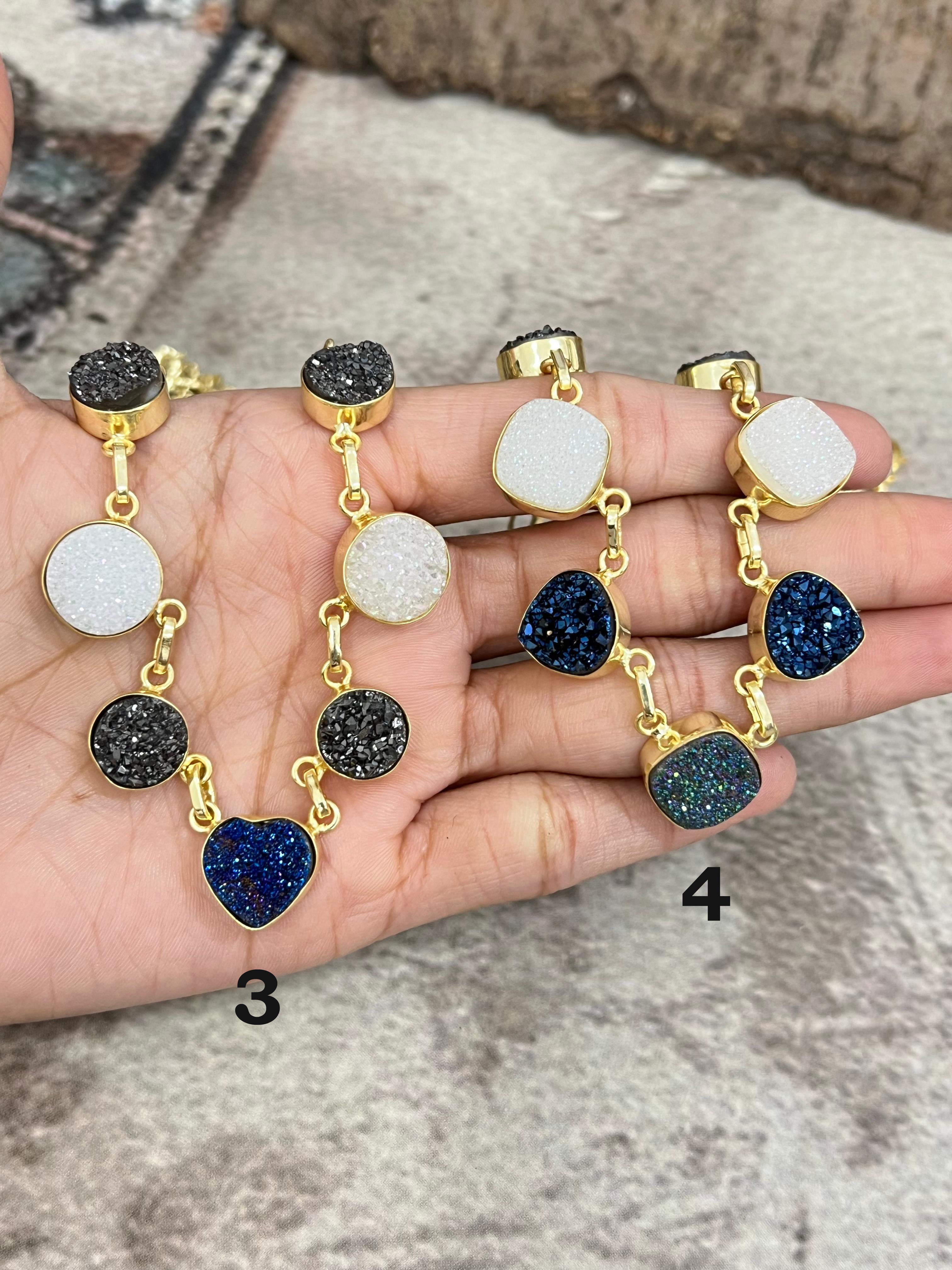 “The Boho Collection” Handmade Natural Druzy Necklace