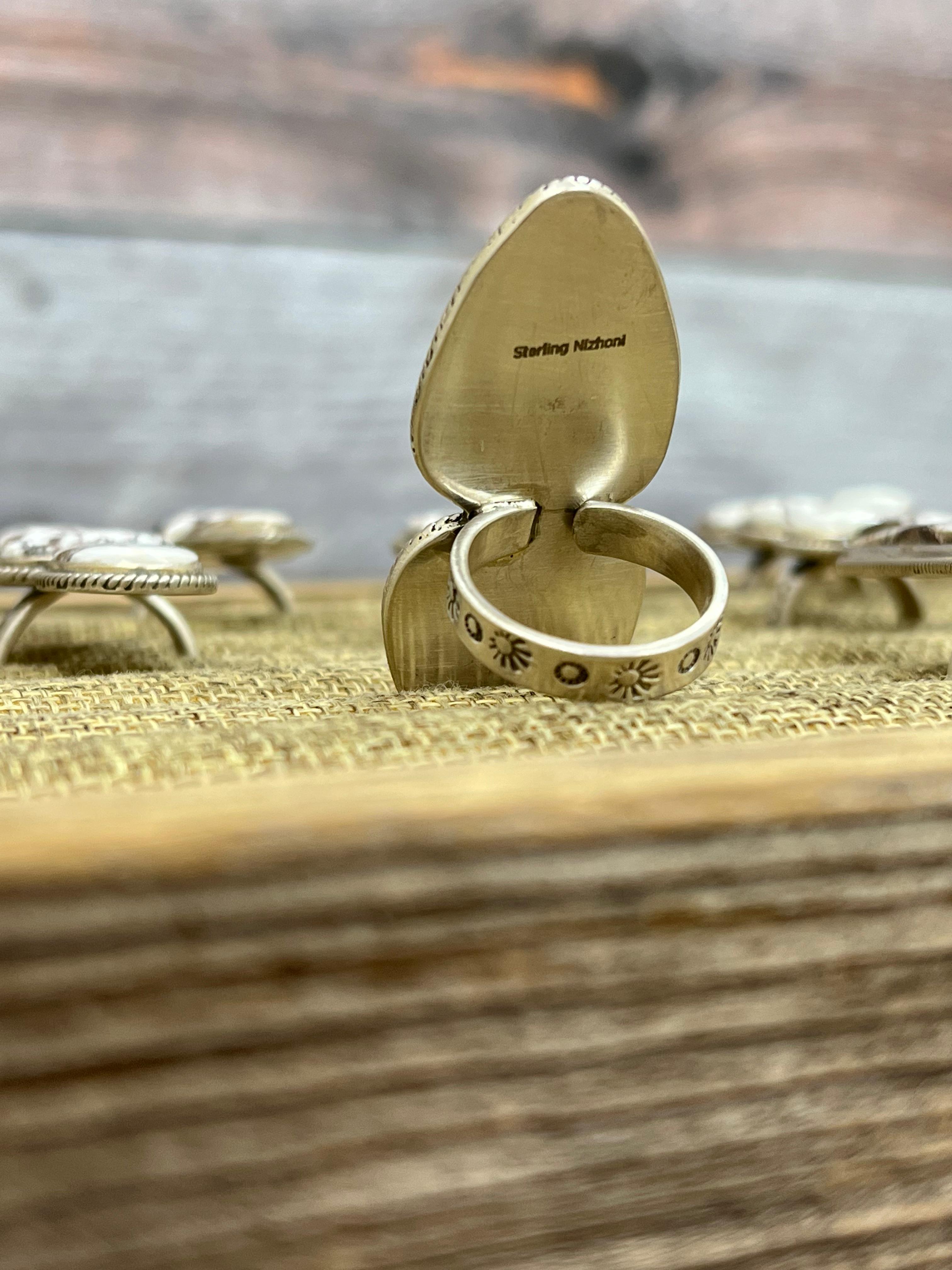 Handmade Sterling Silver Wild Horse Adjustable Ring with Signed Nizhoni