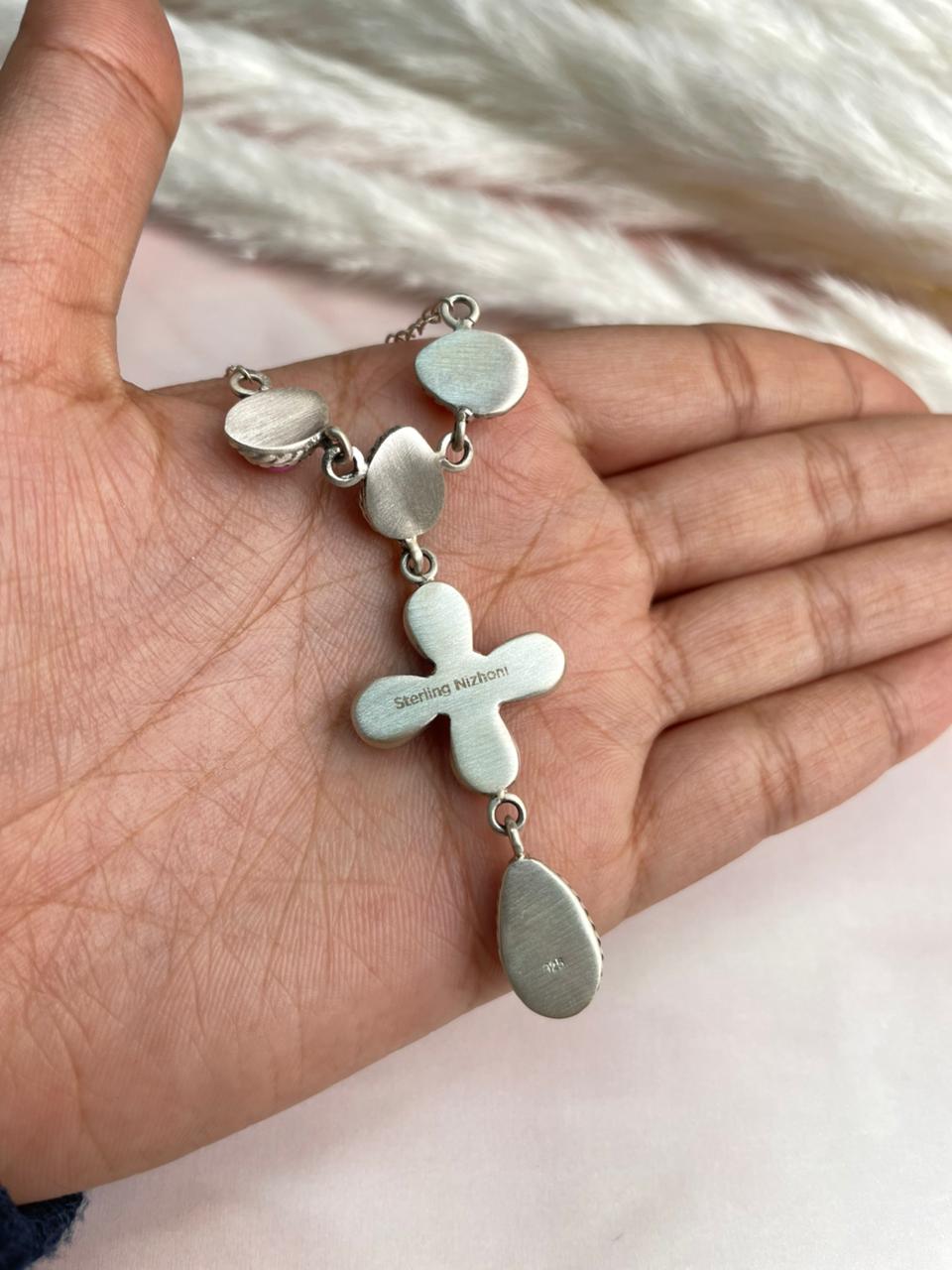 Handmade Sterling Silver Cotton Candy Necklace "Signed Nizhoni"