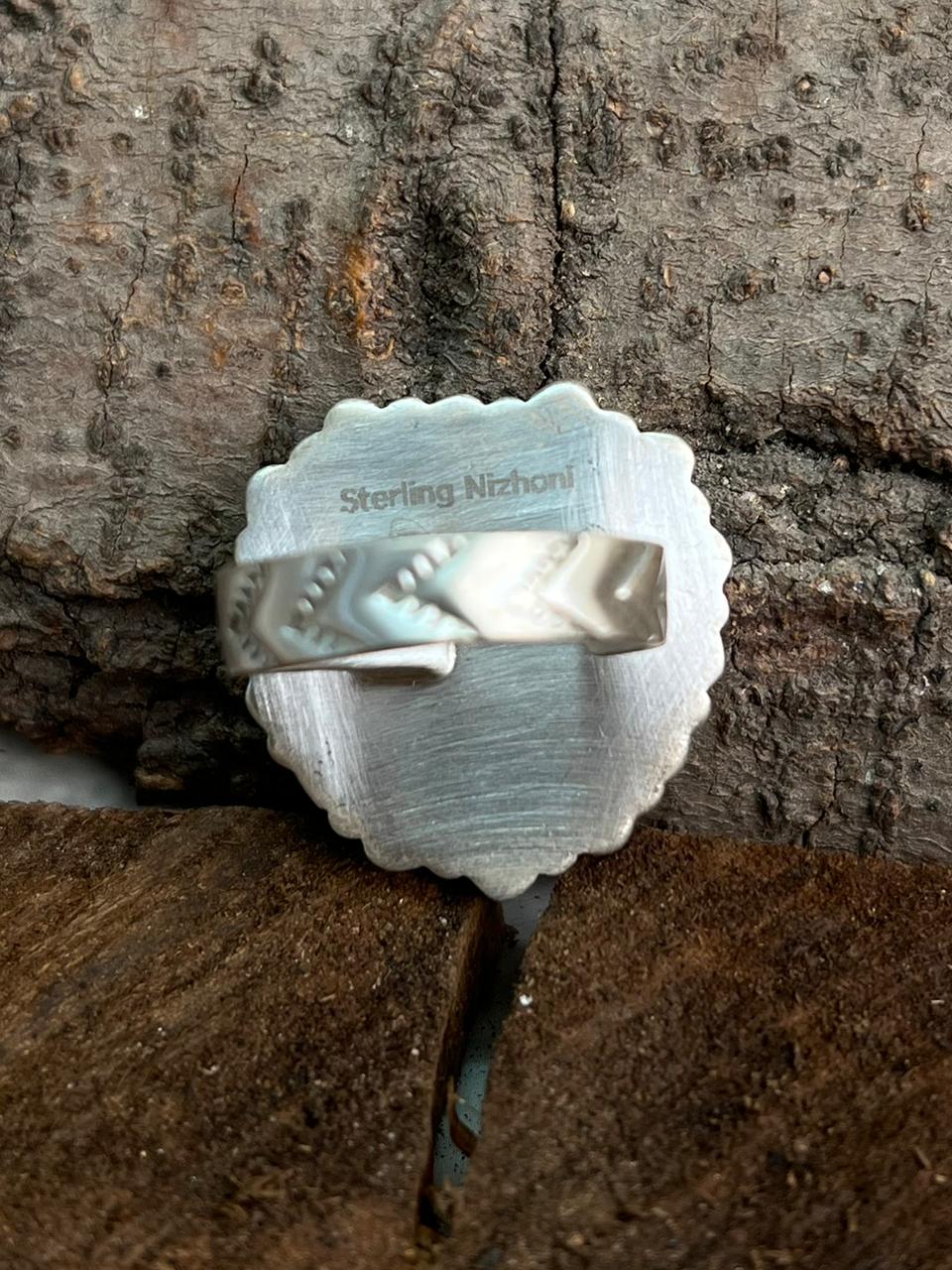 Handmade Sterling Silver Wildhorse Magnesite Adjustable Ring "Signed Nizhoni"