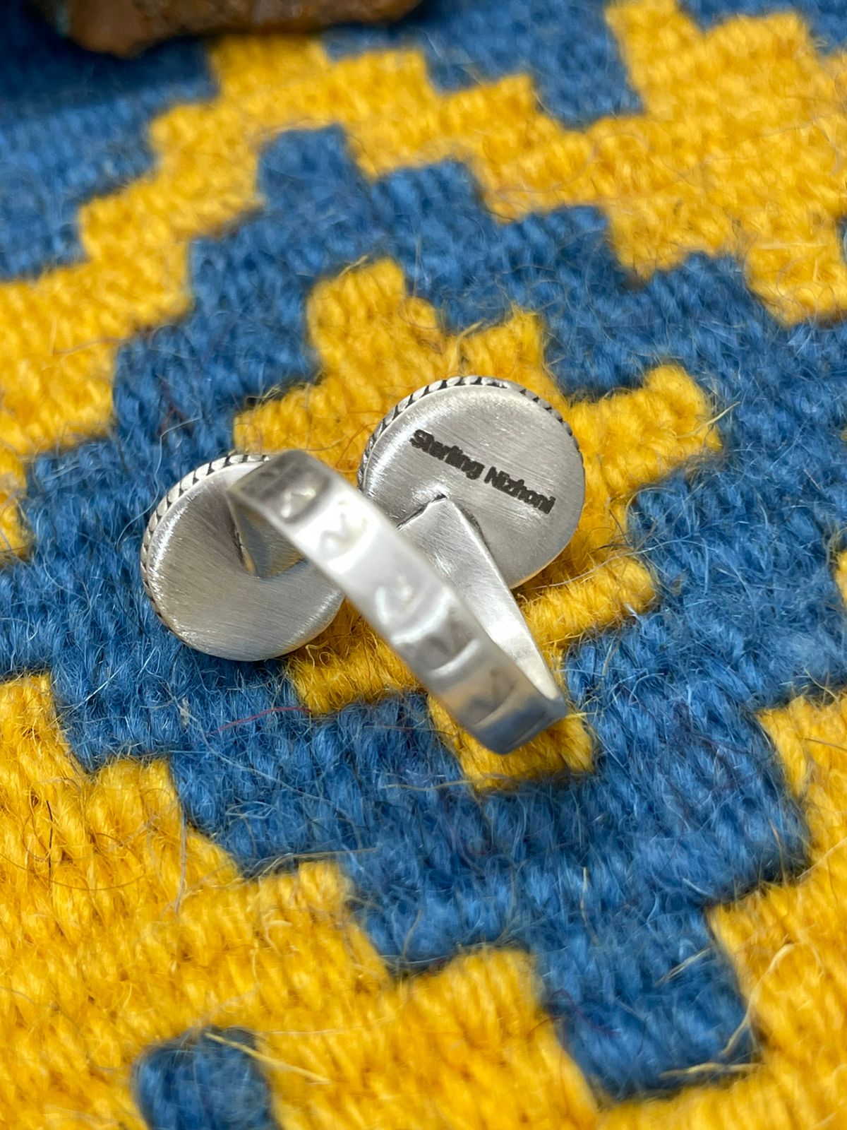 Handmade Sterling Silver Sonoran Mountain Turquoise Adjustable Ring " Signed Nizhoni"