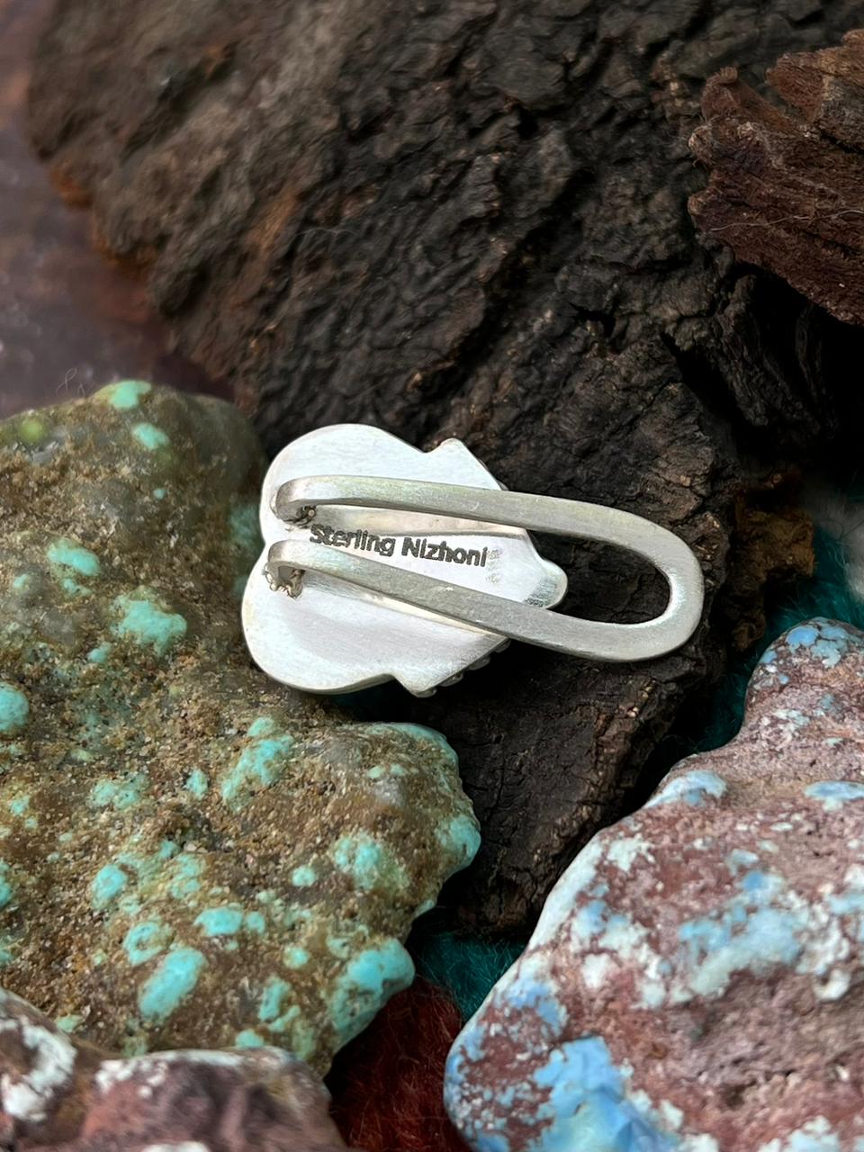 Handmade Sterling Silver Cotton Candy Purse Key Clip "Signed Nizhoni"