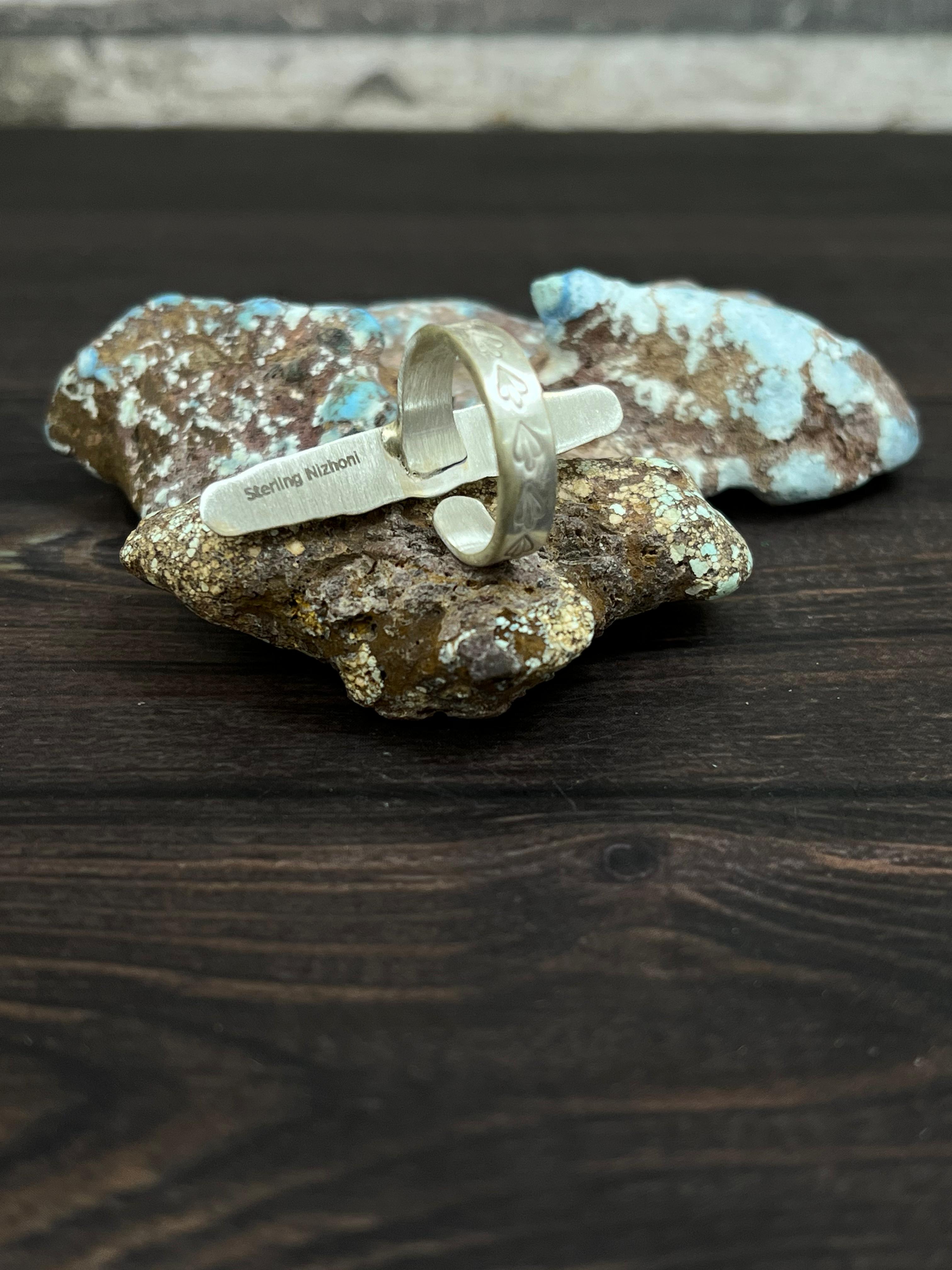 Handmade Sterling Silver Adjustable Ring With Signed Nizhoni