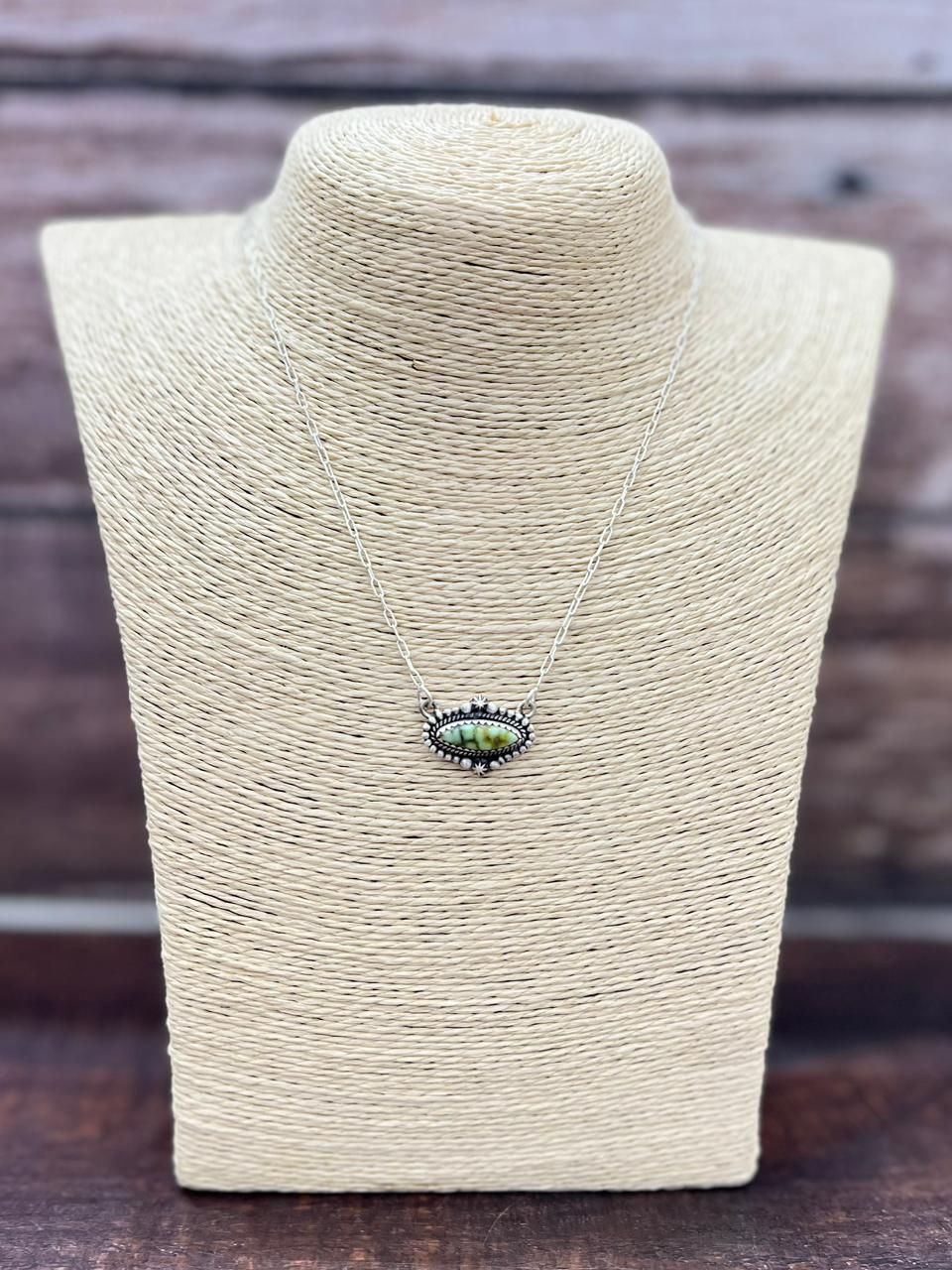 Handmade Sterling Silver Palomino Turquoise Necklace "Signed Nizhoni"