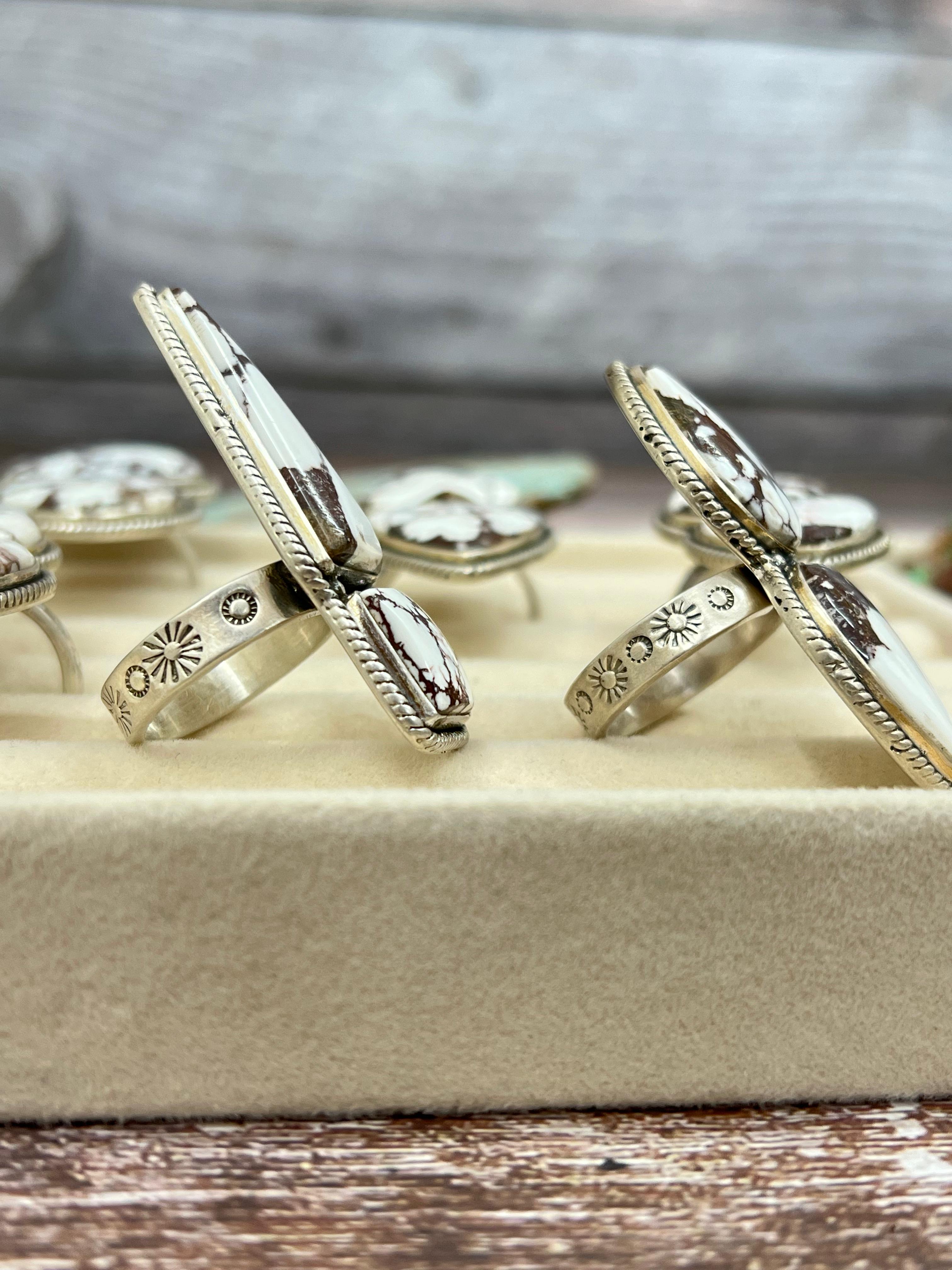 Handmade Sterling Silver Wild Horse Adjustable Ring with Signed Nizhoni