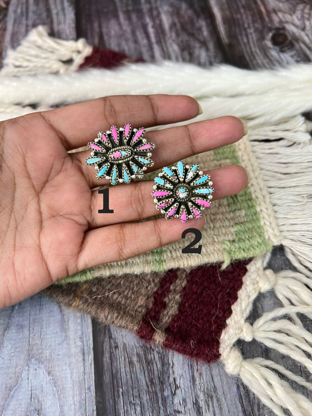 Handmade Sterling Silver Cotton Candy Adjustable Ring "Signed Nizhoni"