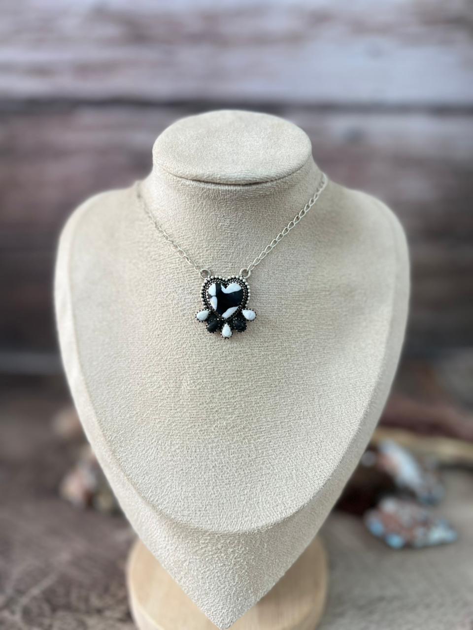 Handmade Sterling Silver White Buffalo Necklace "Signed Nizhoni"