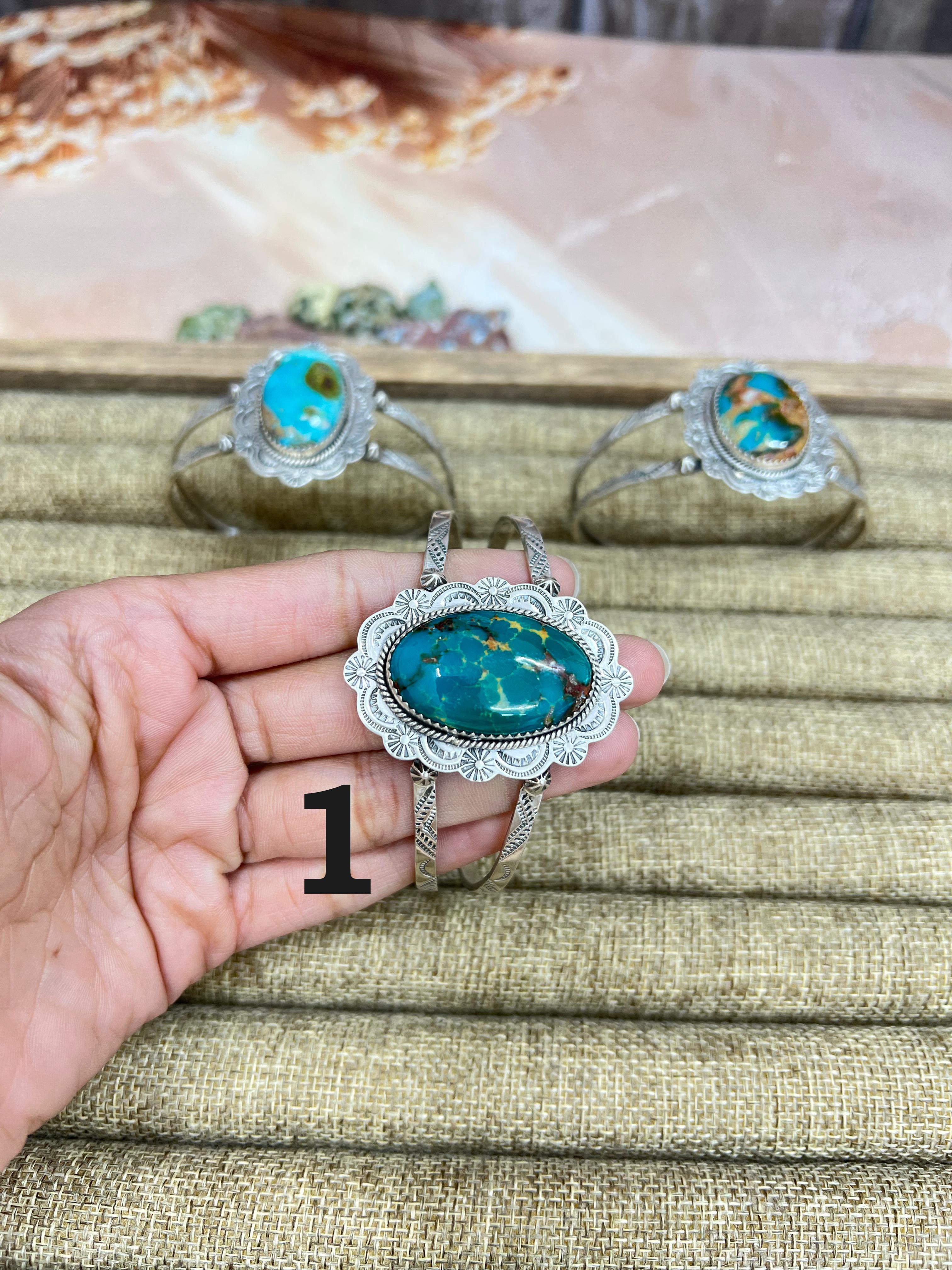 Handmade Sterling Silver Hardy Pit Cuff Bracelet with Signed Nizhoni