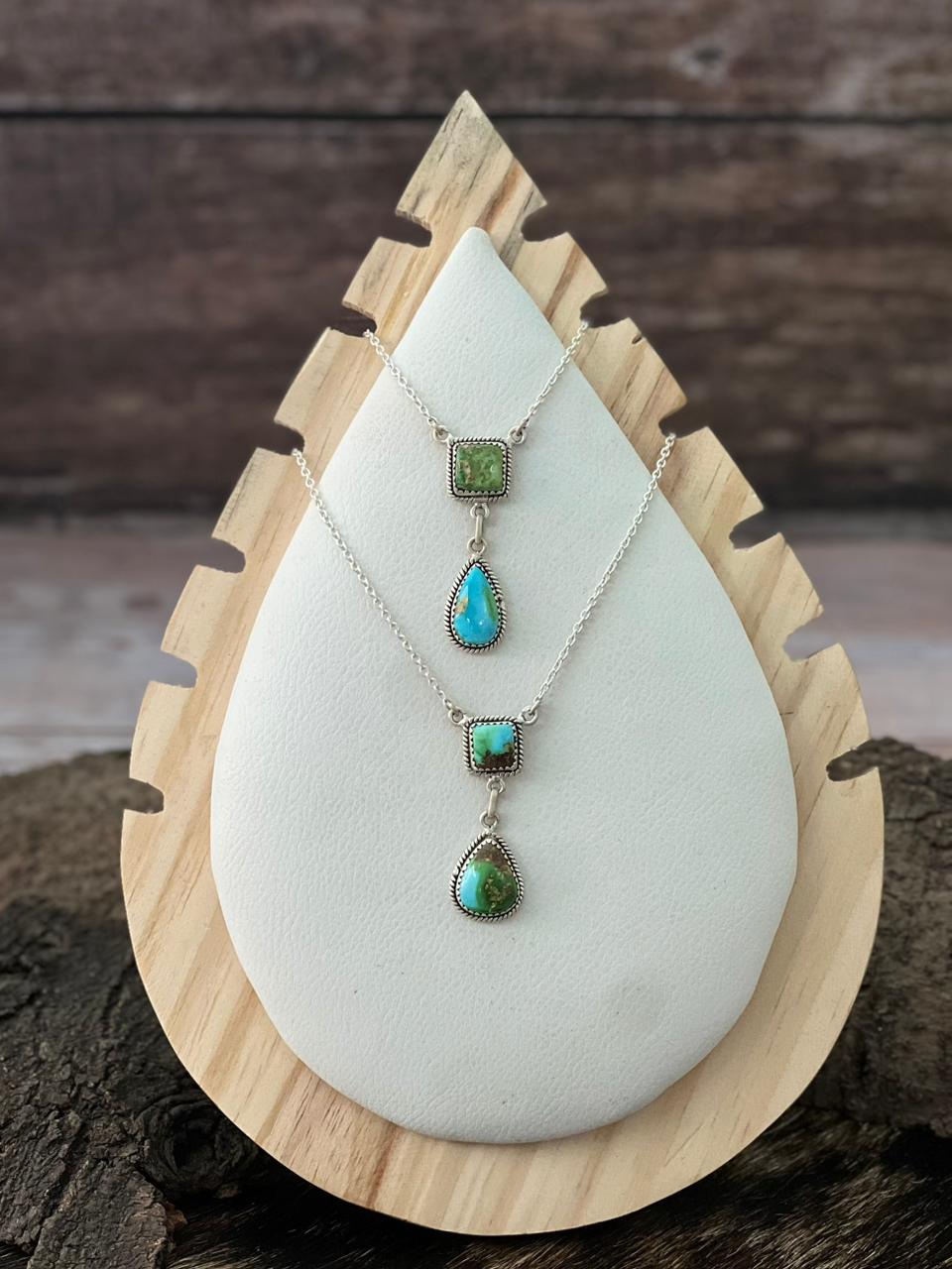 Handmade Sterling Silver Sonoran Mountain Turquoise Necklace "Signed Nizhoni"