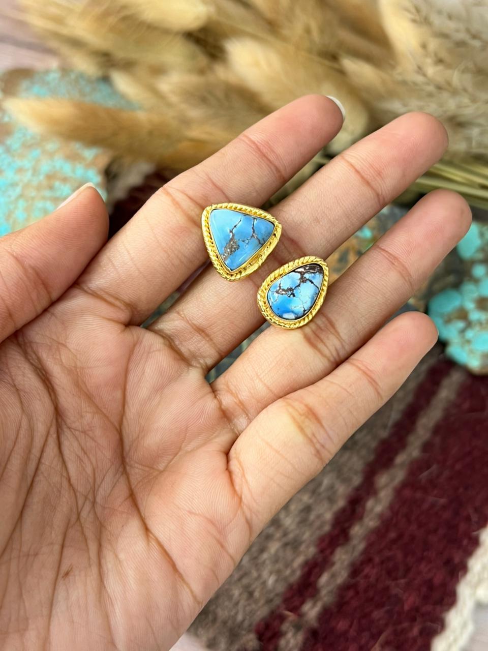 “The Golden Collection” Natural Golden Hills Turquoise Adjustable Ring