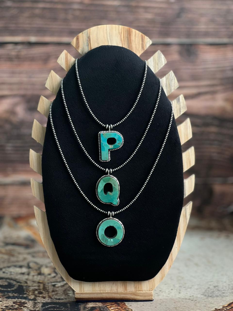 Handmade Sterling Silver Kingman Turquoise Beaded Necklace "Signed Nizhoni"