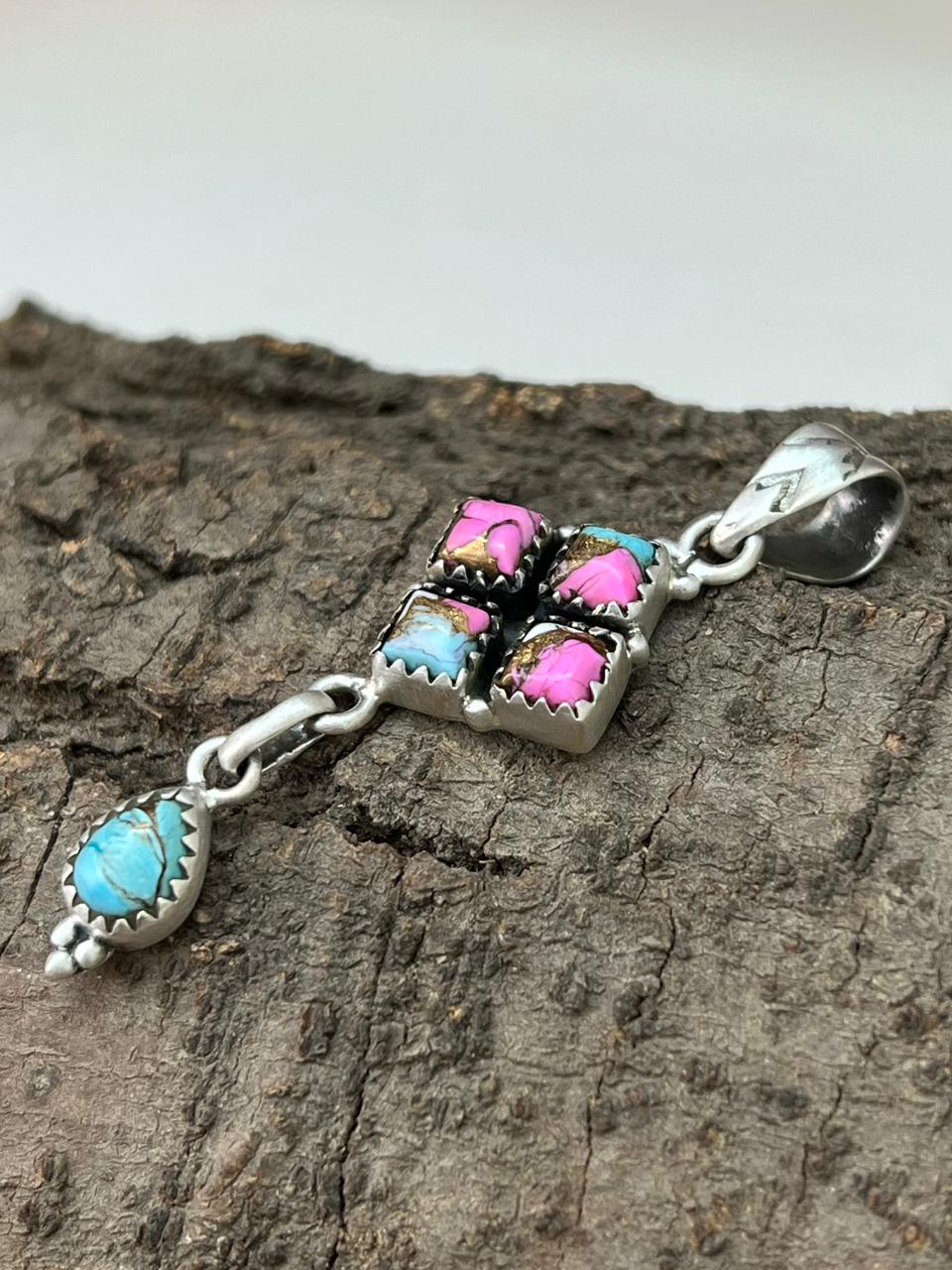 Handmade Sterling Silver Cotton Candy Pendant "Signed Nizhoni"