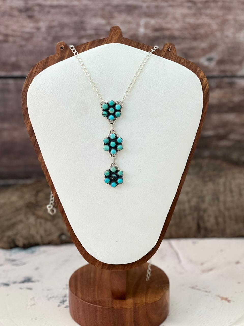 Handmade Sterling Silver Kingman Turquoise Necklace "Signed Nizhoni"