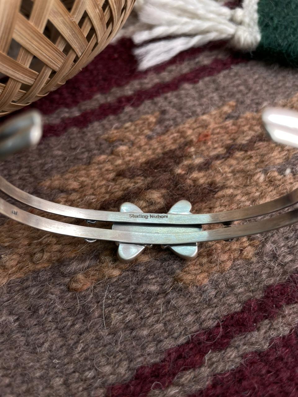 Handmade Sterling Silver Hot Pink Cuff Bracelet "Signed Nizhoni"