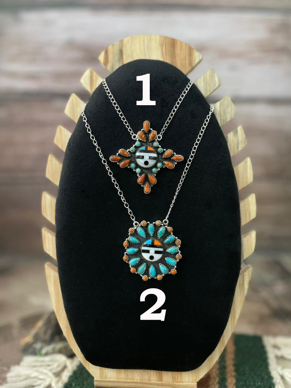 Handmade Sterling Silver Turquoise and MOP Necklace "Signed Nizhoni"