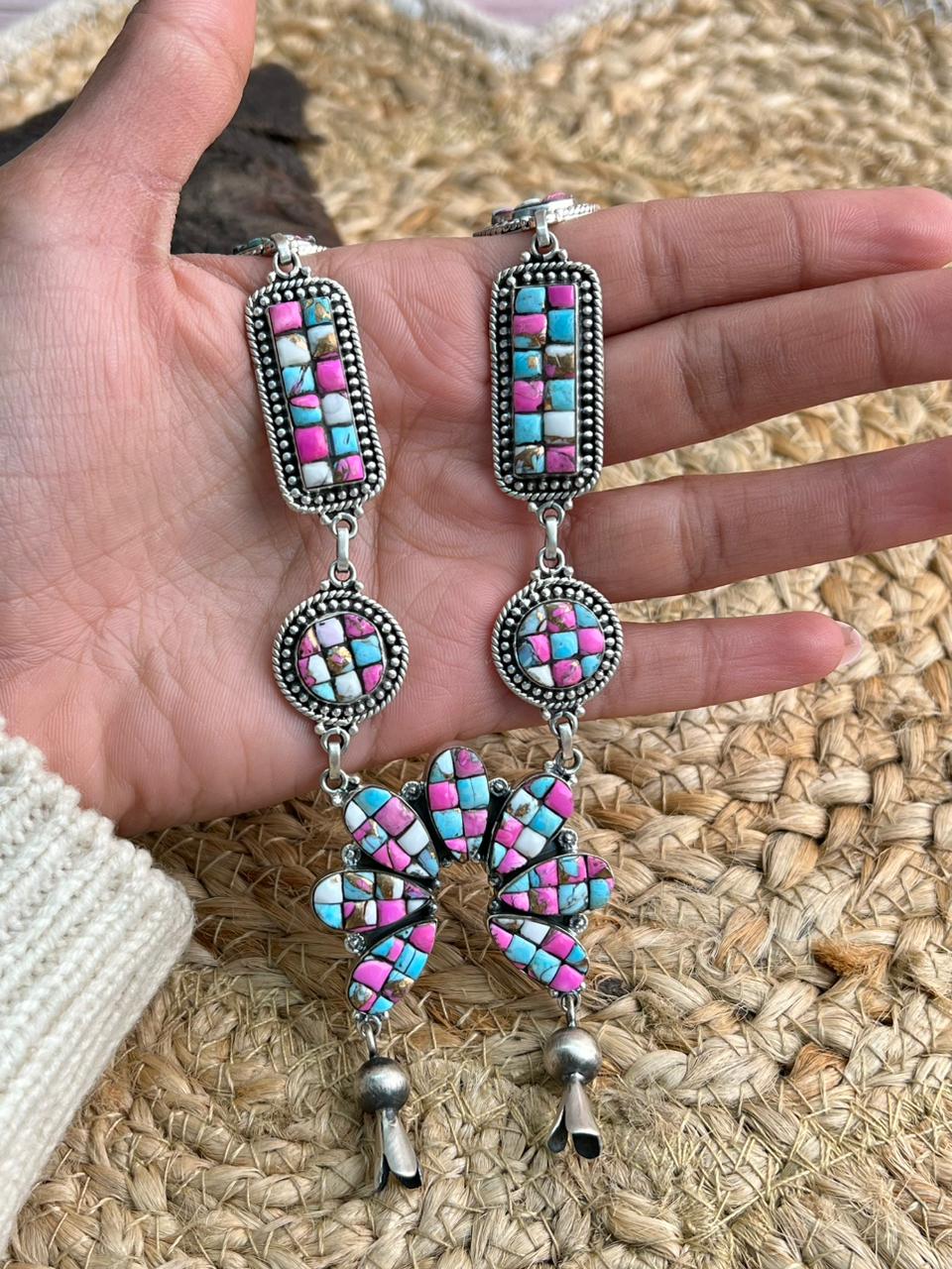 Handmade Sterling Silver Cotton Candy Necklace "Signed Nizhoni"