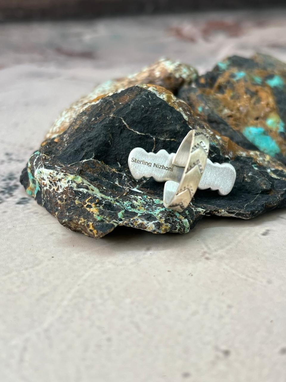 Handmade Sterling Silver Dahlia Rose Adjustable Ring "Signed Nizhoni"