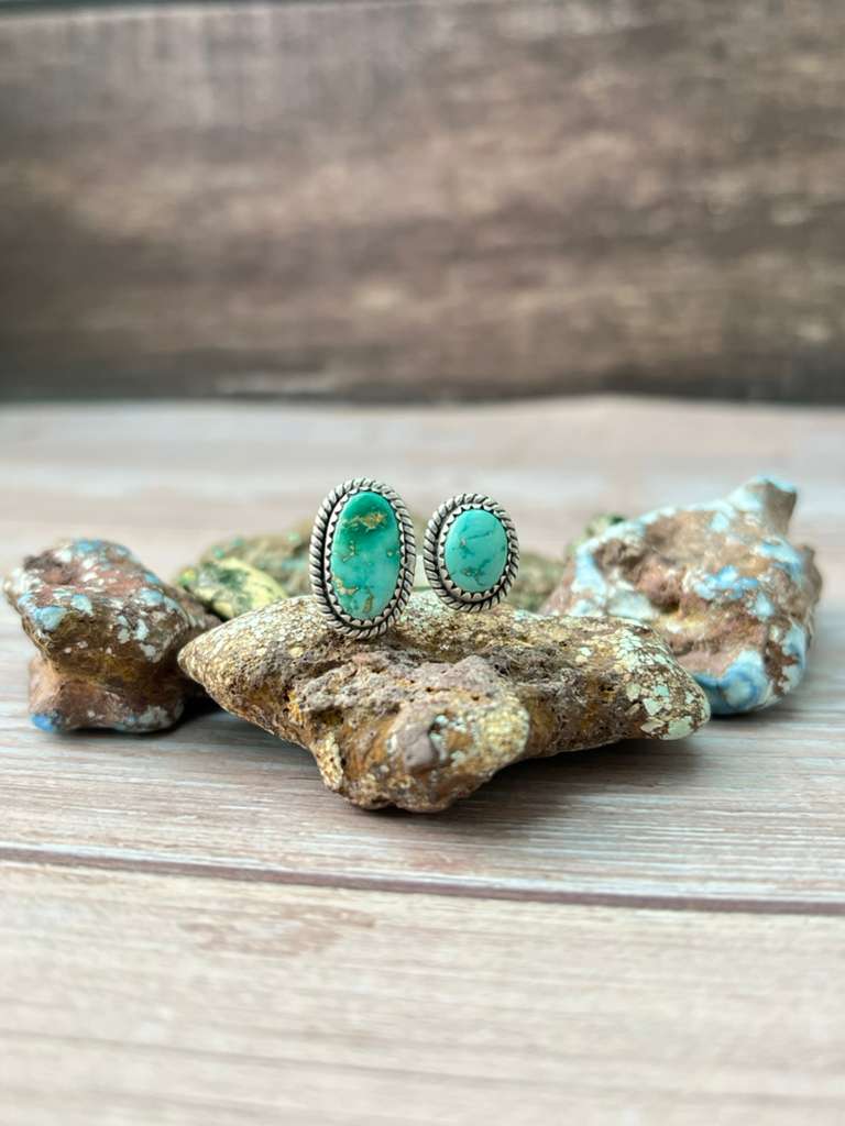 Handmade Sterling Silver Emerald Valley Turquoise Adjustable Ring "Signed Nizhoni"