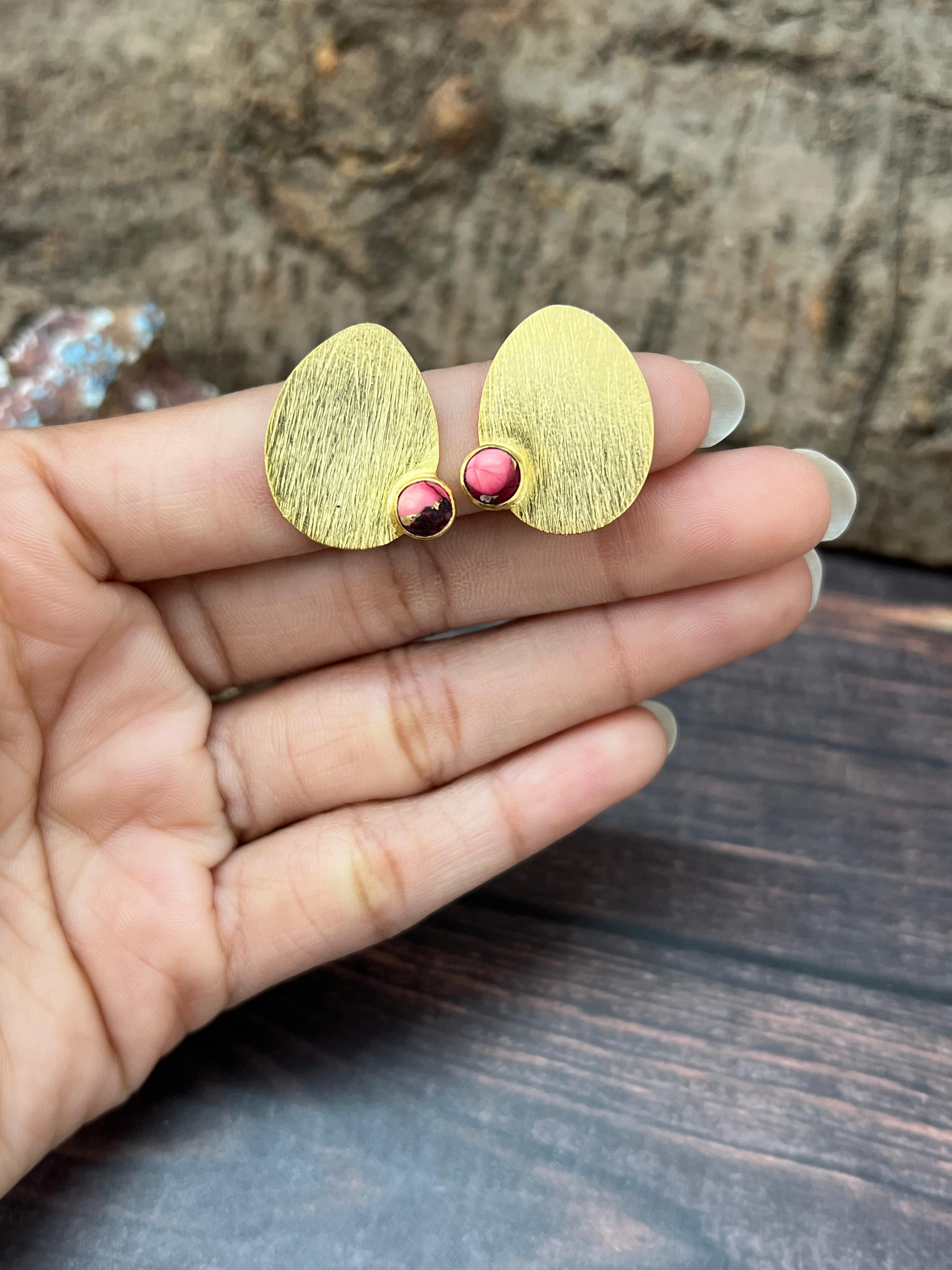 “The Golden Collection” Handmade Natural Dahlia Rose Post Earrings